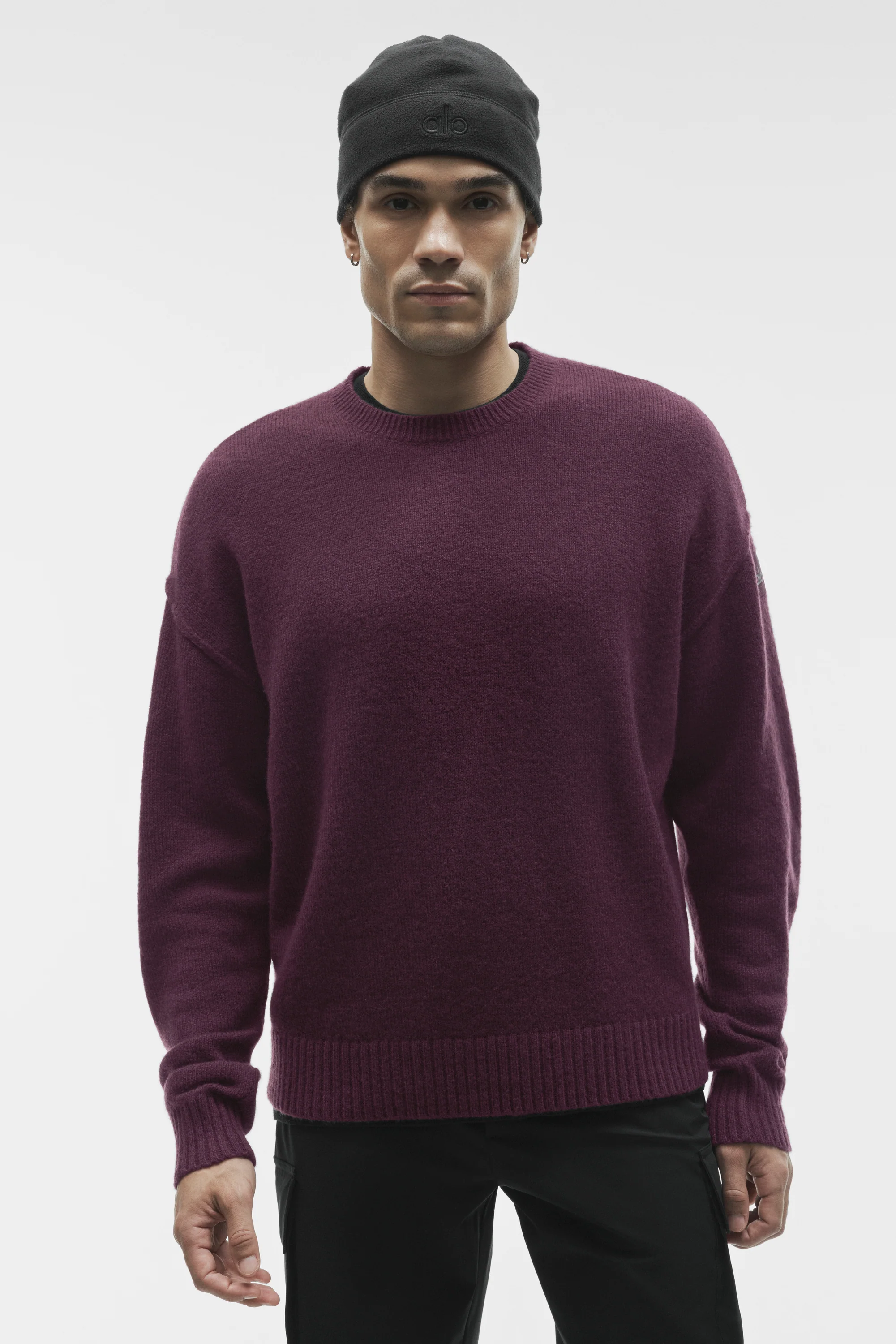 Unisex Wool Cashmere New Class Crewneck Sweater - Rich Bordeaux