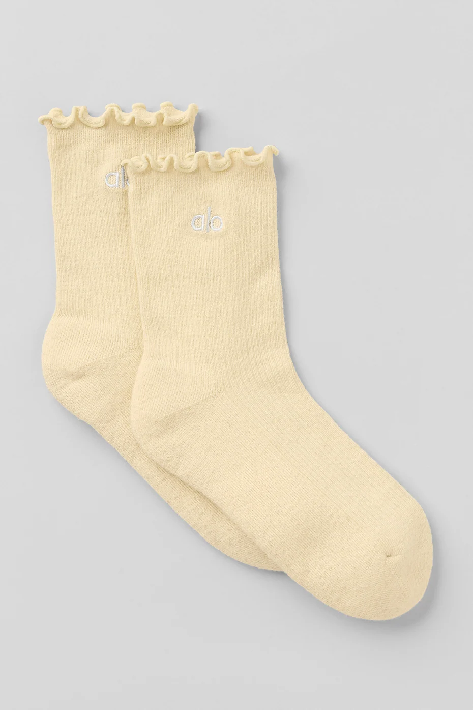 Women's Lettuce Edge Sock in Candlelight Yellow