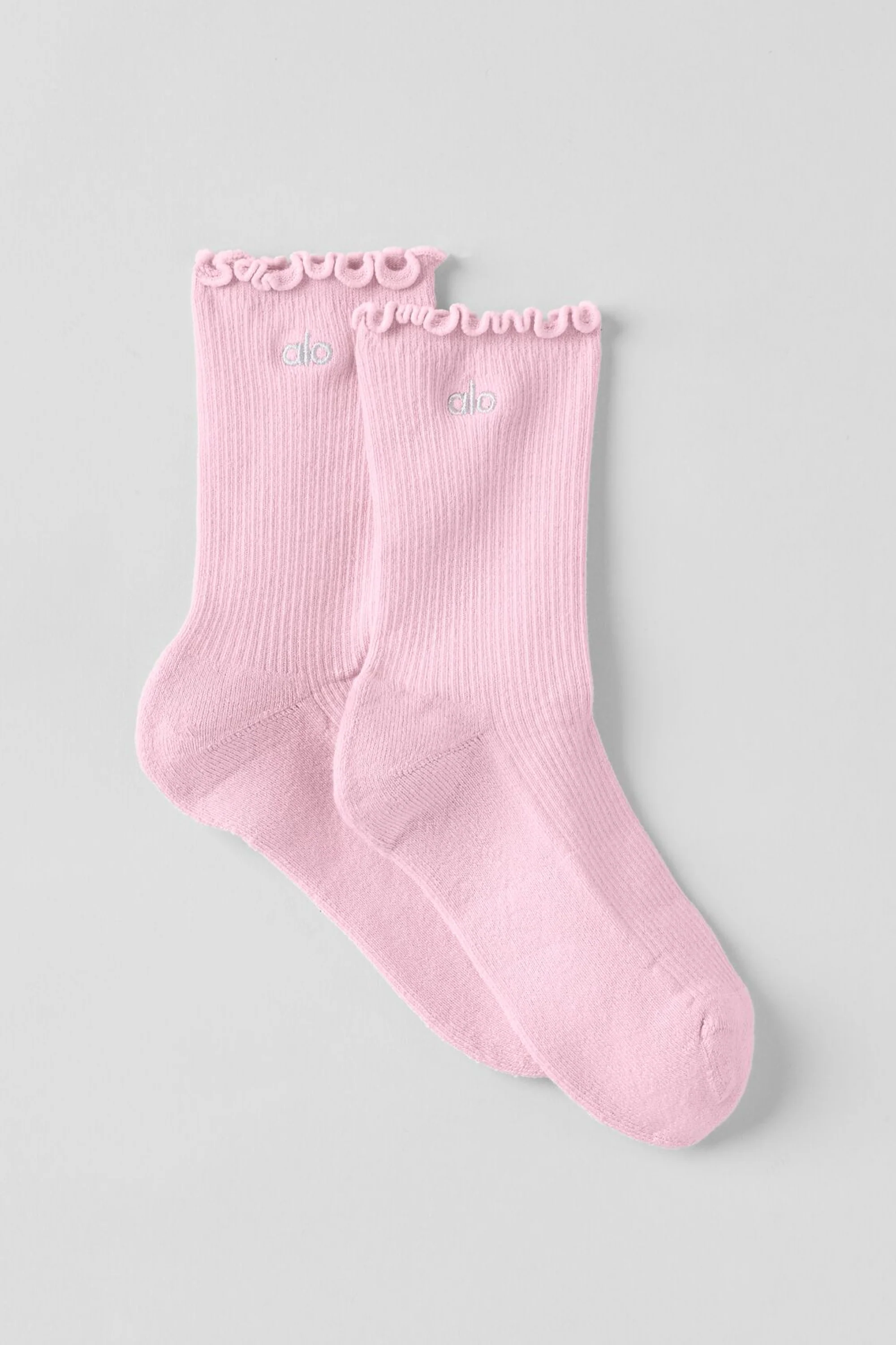 Women's Lettuce Edge Sock - Pink Marshmallow