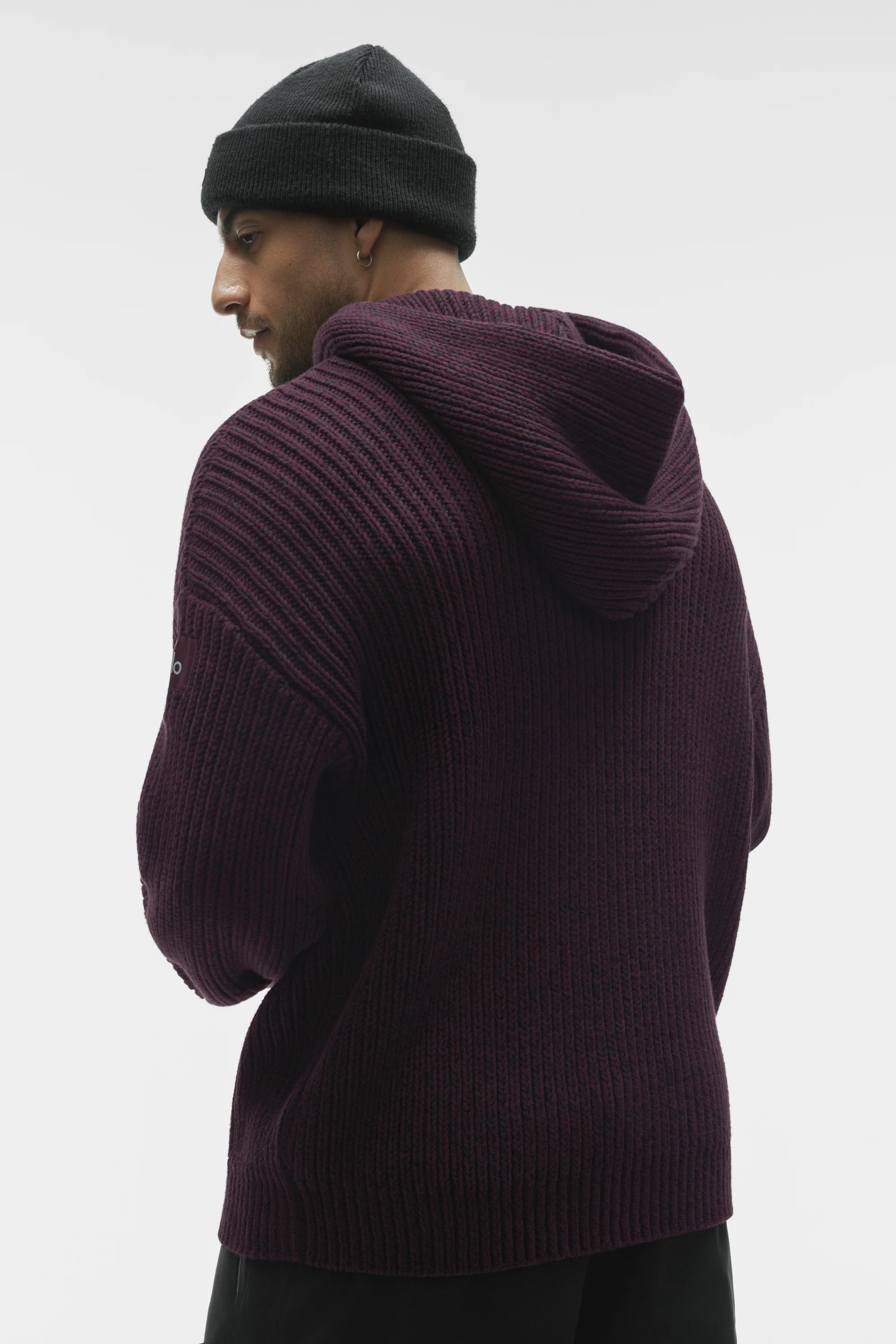 Chunky Knit Rewind Hoodie – Rich Bordeaux Multi