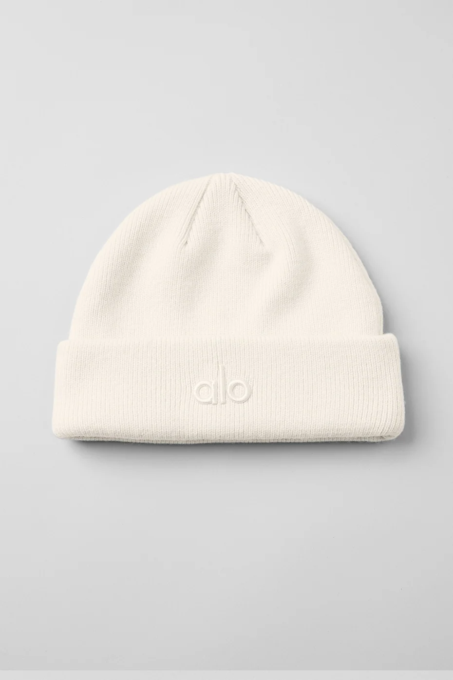 Notable Beanie Ivory Ribbed Knit Hat with ALO Logo