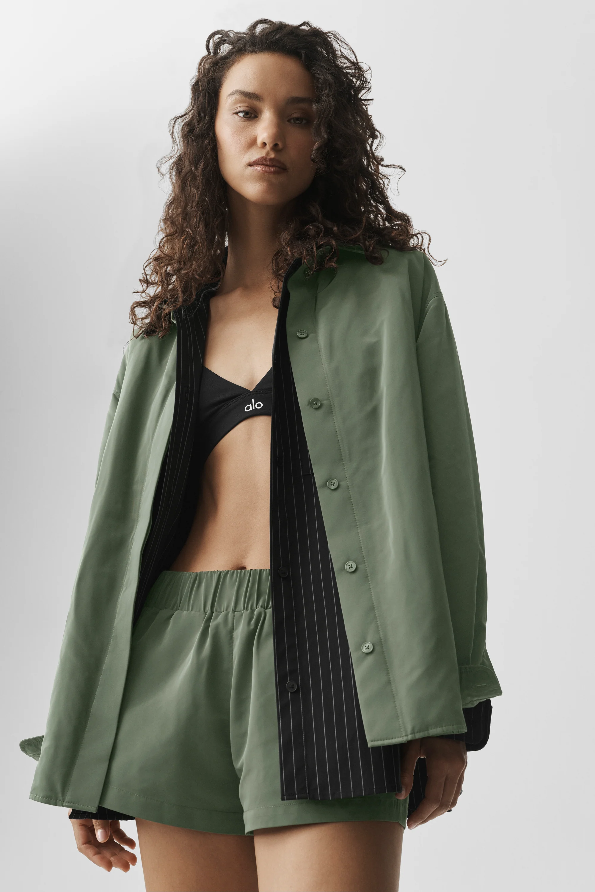 Socialite Shacket in Bamboo Green Oversized Layering Piece