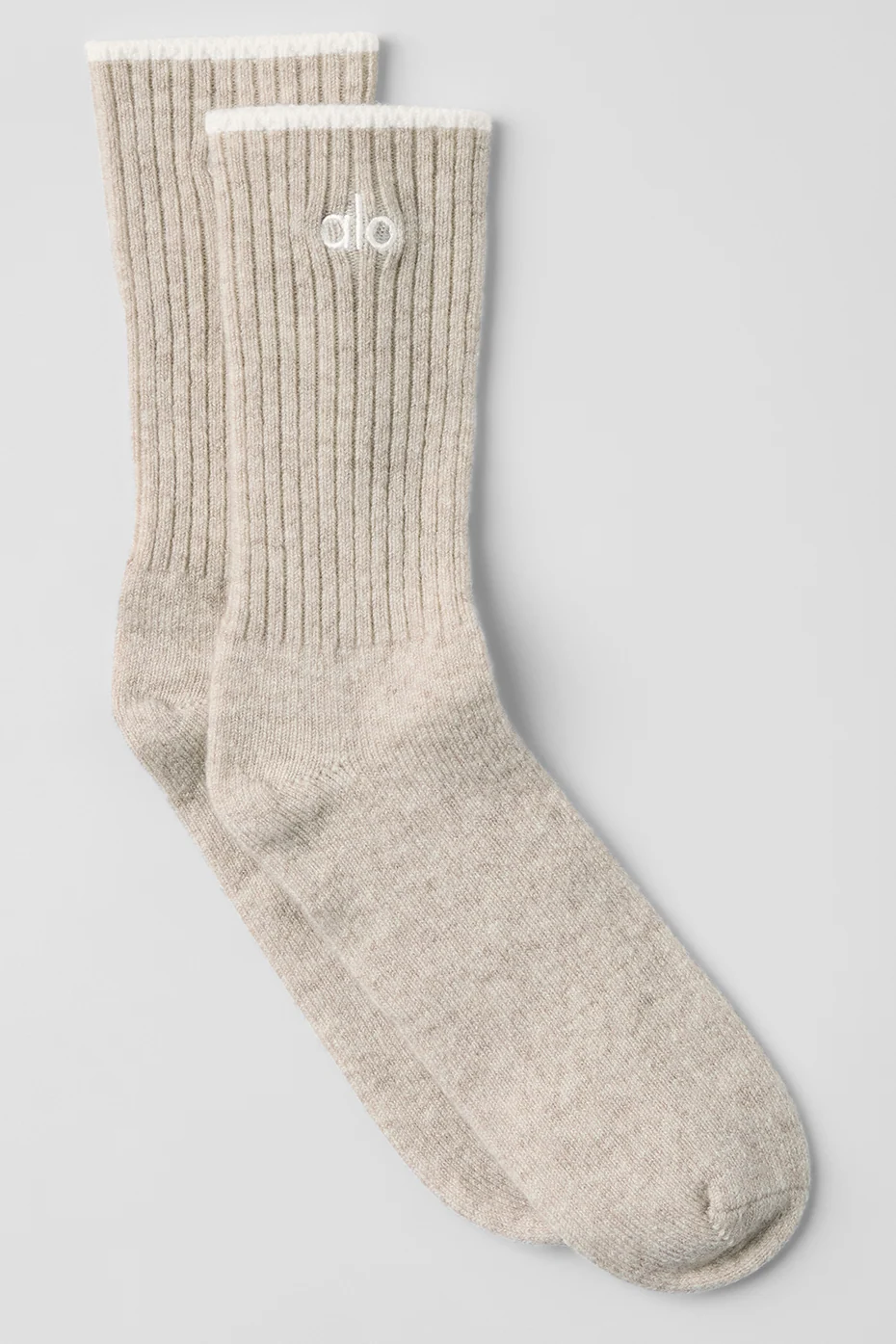 Unisex-Socke Wool Cashmere Light Frosted in Winter Latte und Ivory