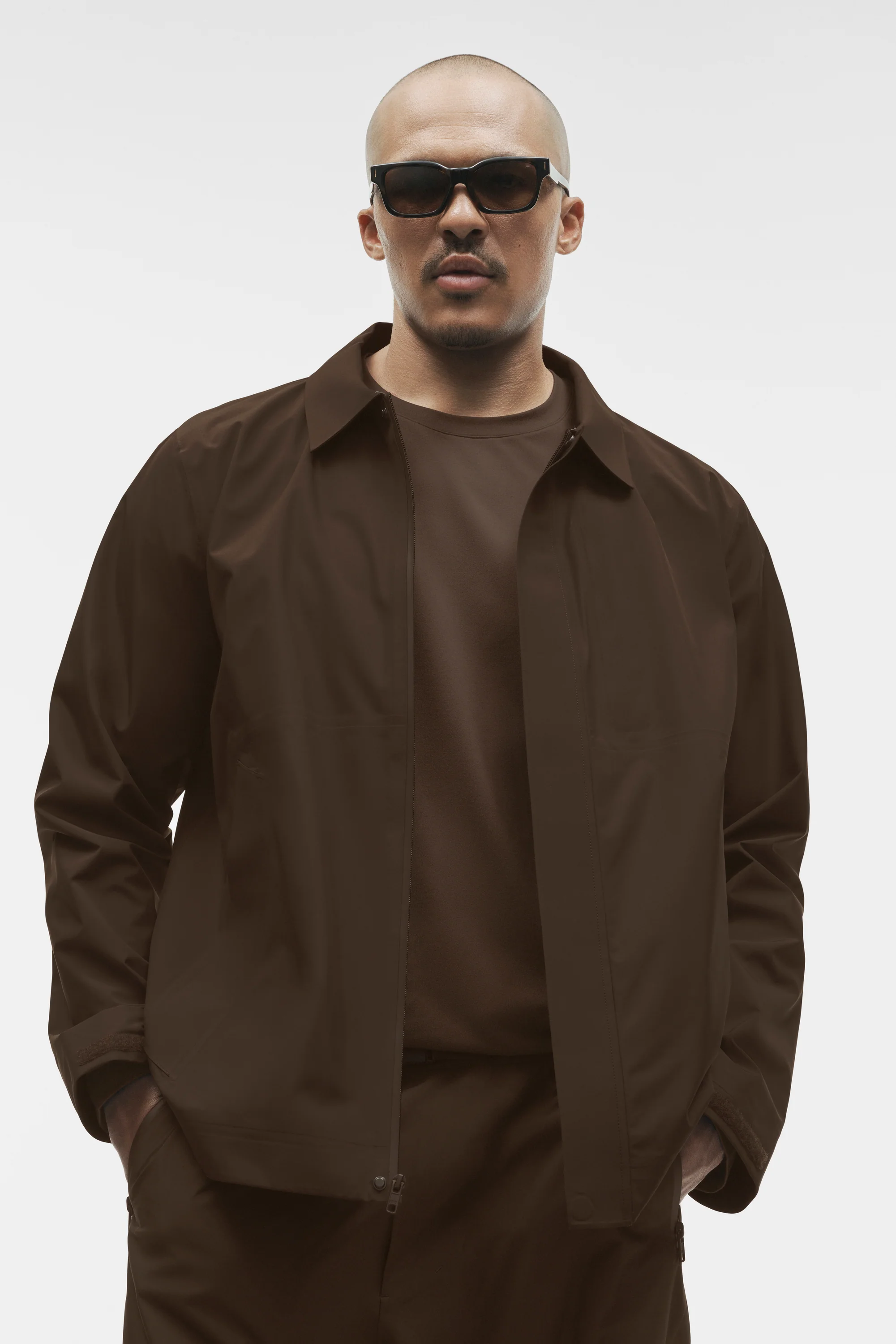 Alpha Shell Overshirt in Espresso mit wasserdichten Reißverschlüssen