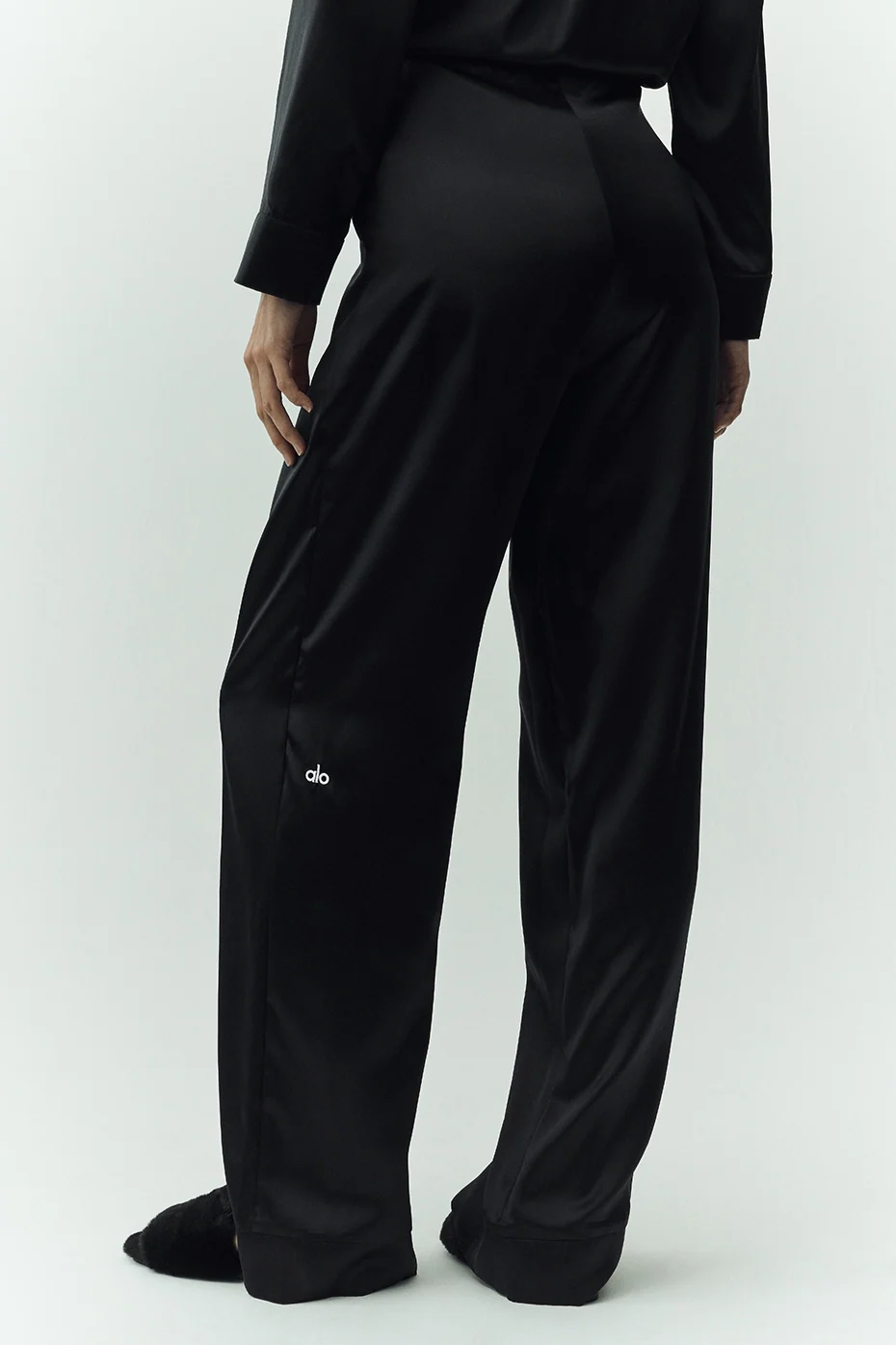 Silk Luminous Pant (Long) in Black with a 33 Inch Inseam