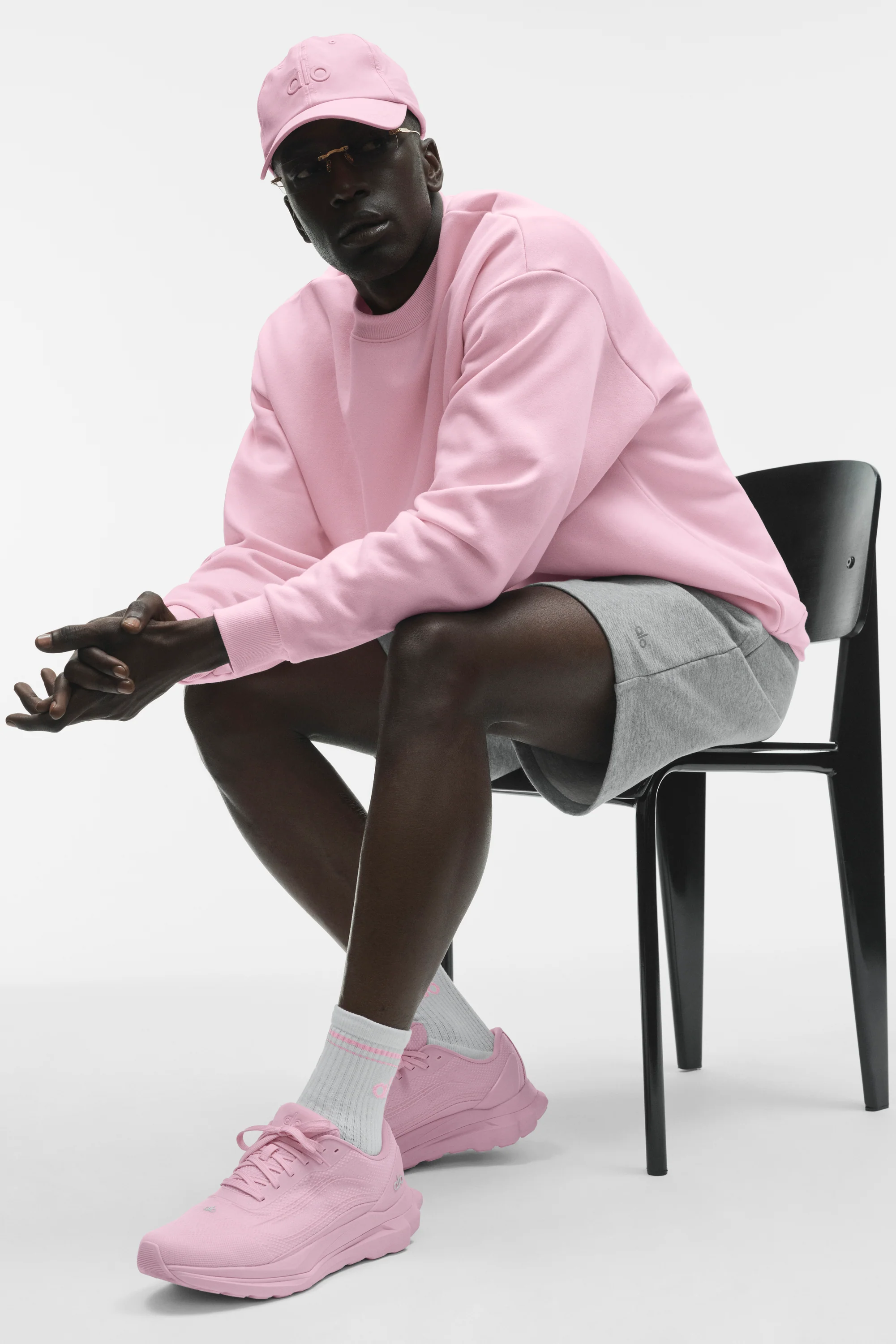 Unisex Half-Crew Throwback-Socke in Weiß und Pink Marshmallow