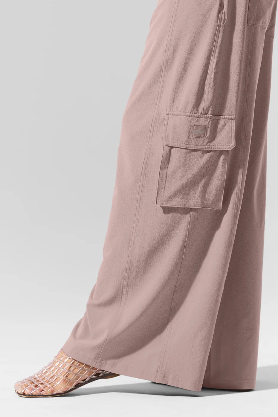 Dreamscape Cargo Wide Leg Pant in Taupe with Drawcord Waist