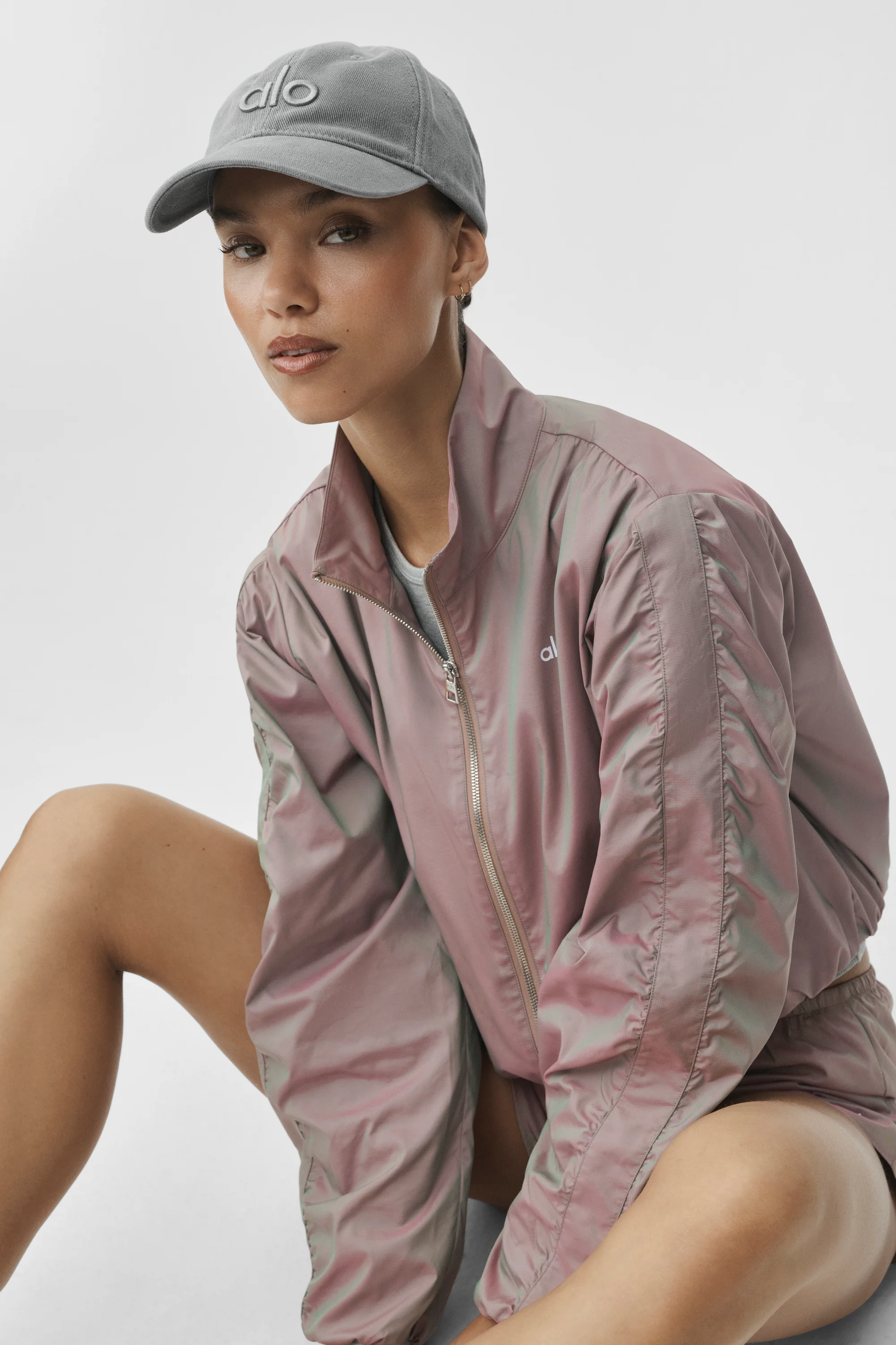 Prismatic Jacket in Pink Moonlight, Relaxed Fit Women's Zip Jacket