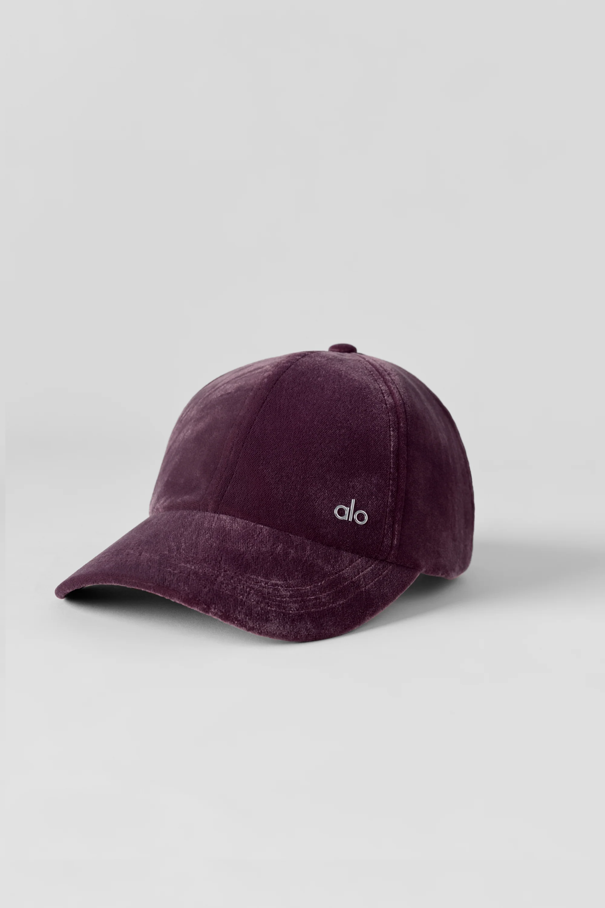 Velvet Off-Duty Cap in Rich Bordeaux