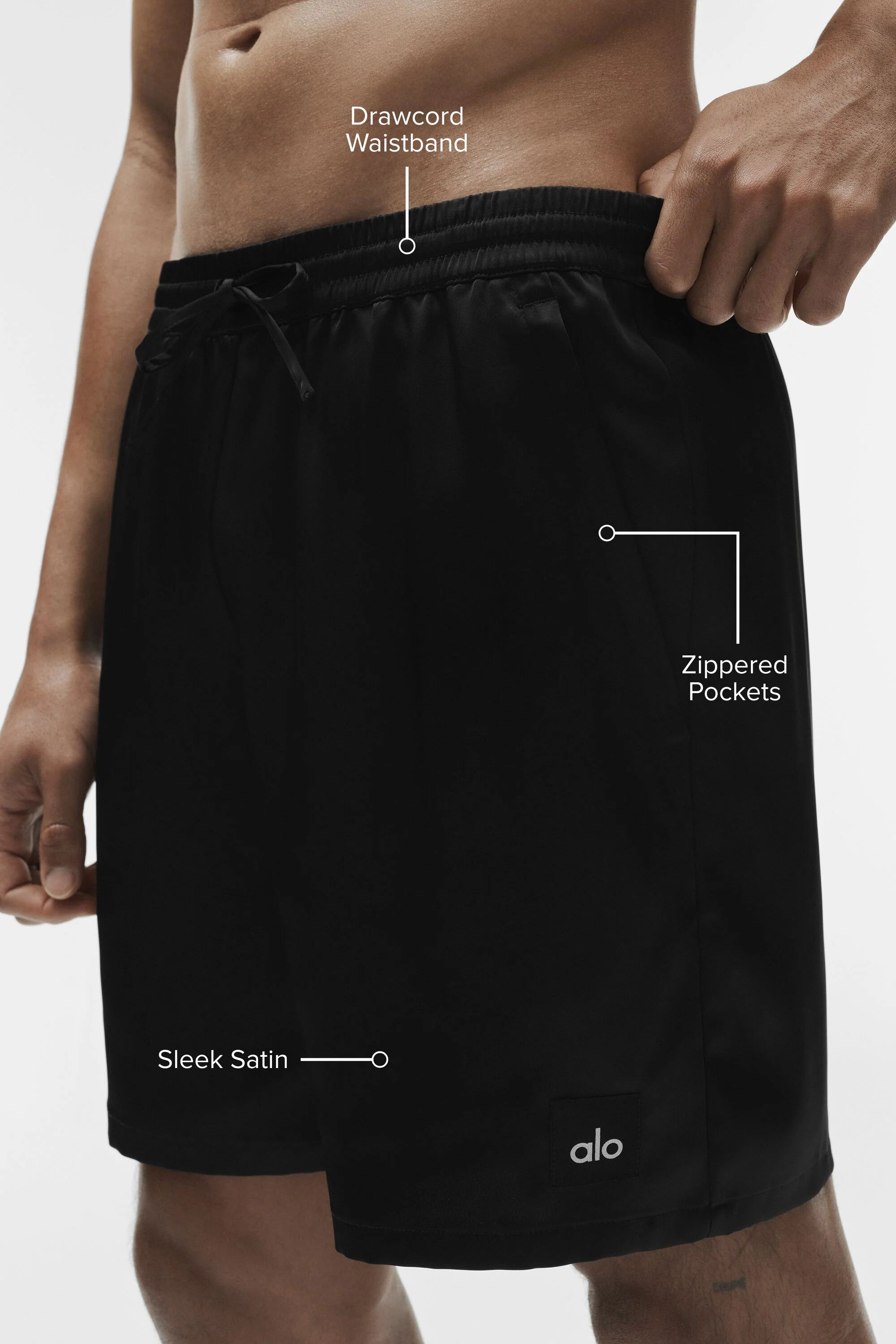 7" Satin Horizon Shorts i Svart för Uteliv