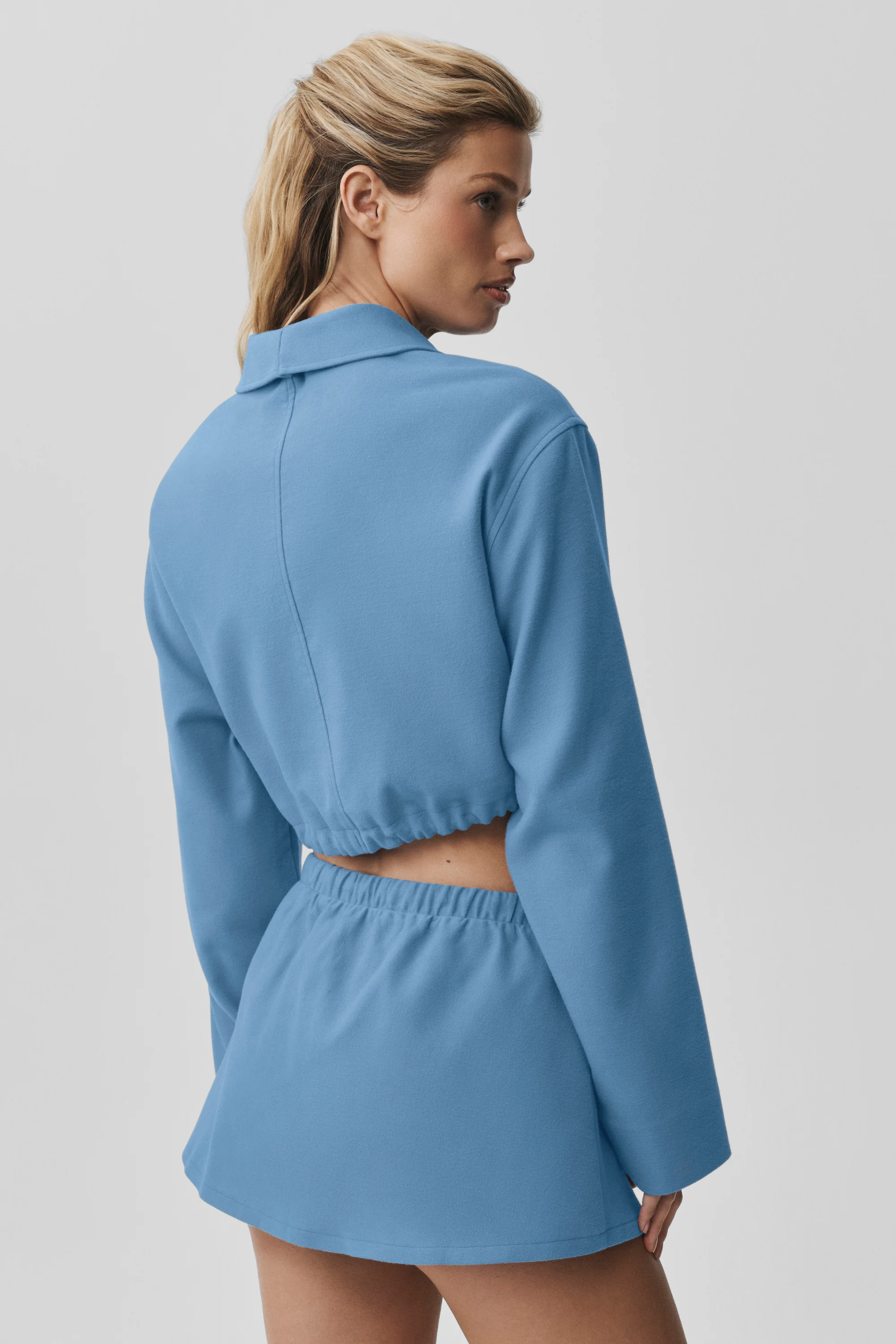 Veste zippée courte Fan Favorite en bleu California