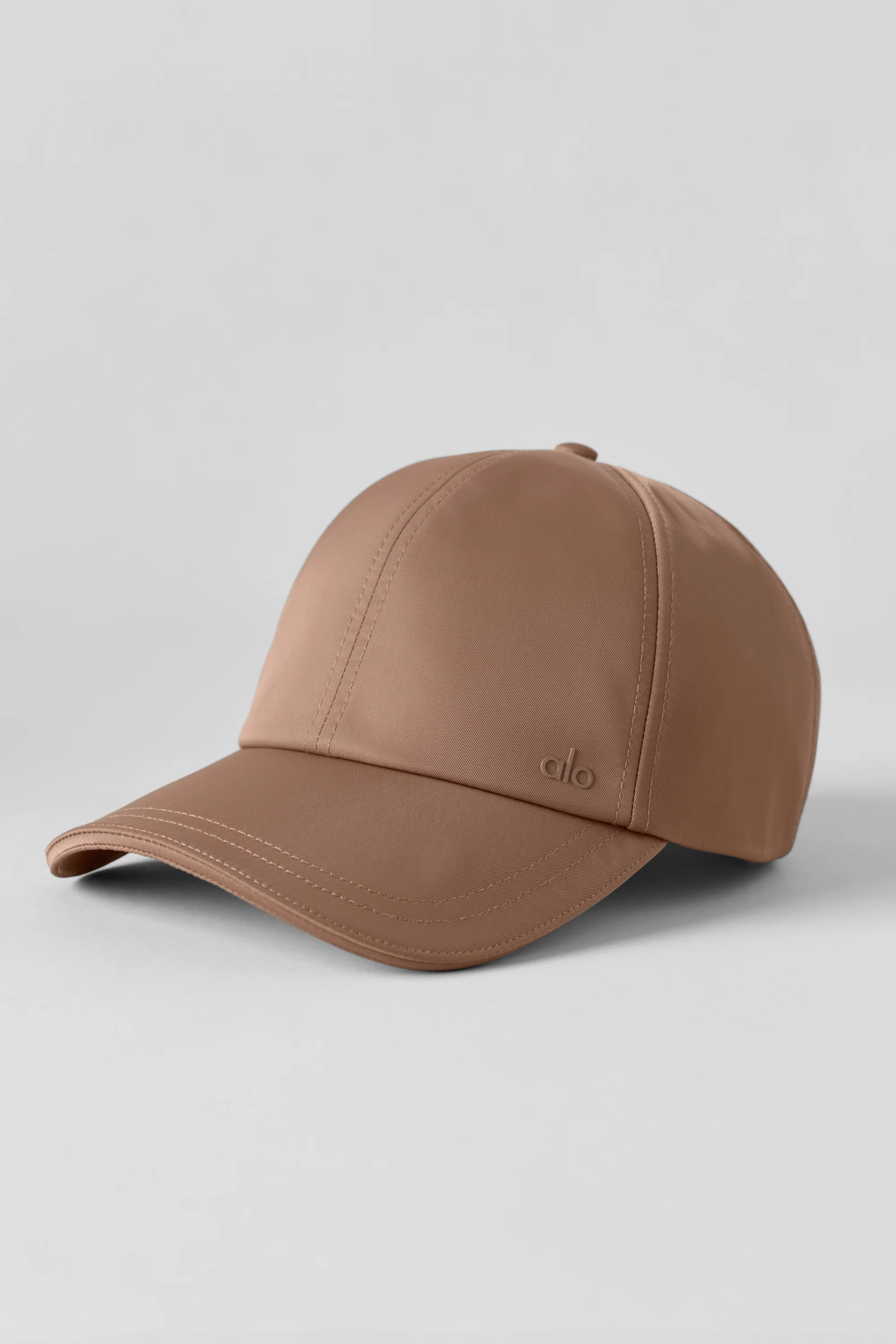 Satin-Cap Off-Duty mit gebogener Krempe, Java Brown