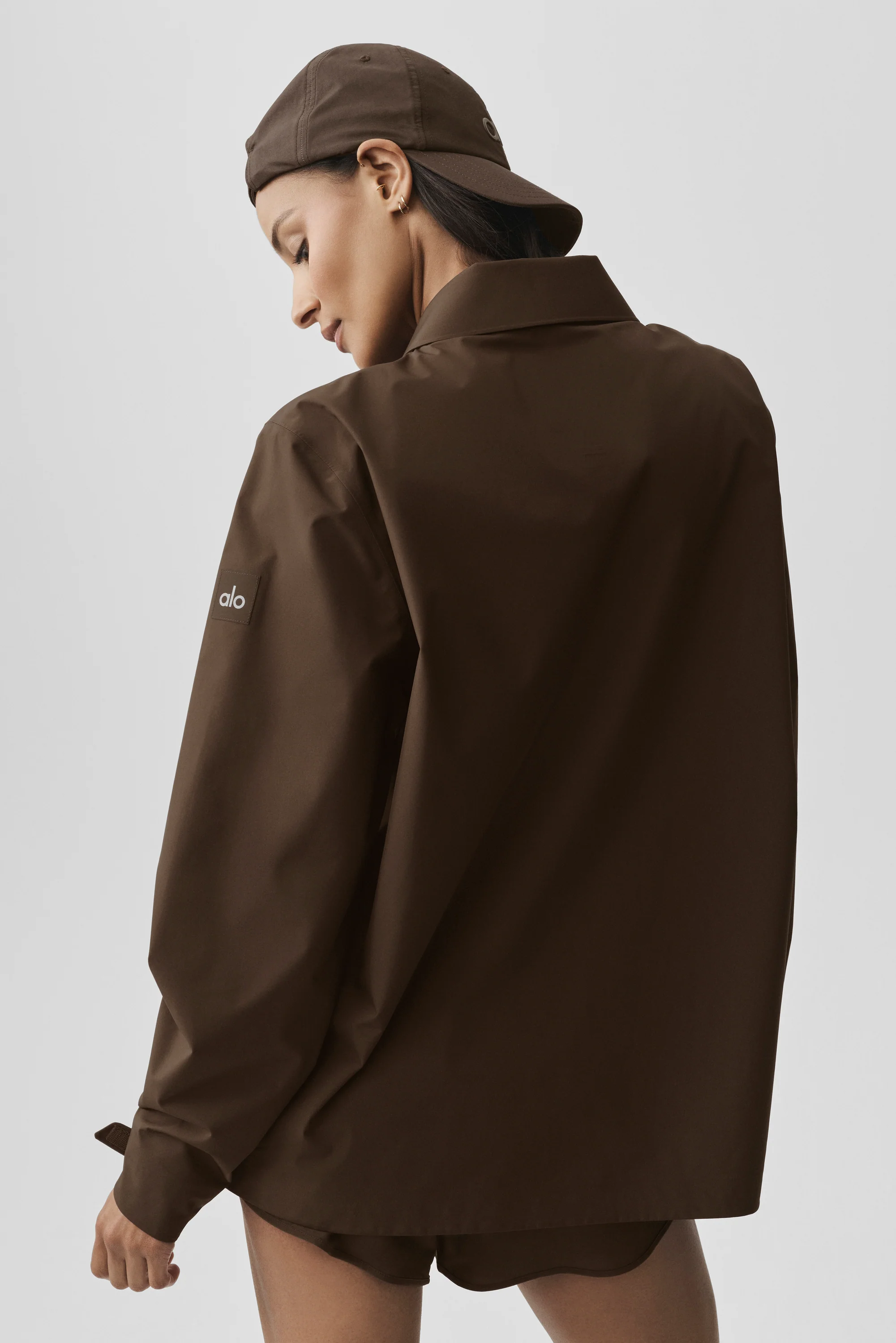 Alpha Shell Overshirt for Women in Espresso with Waterproof Zippers
