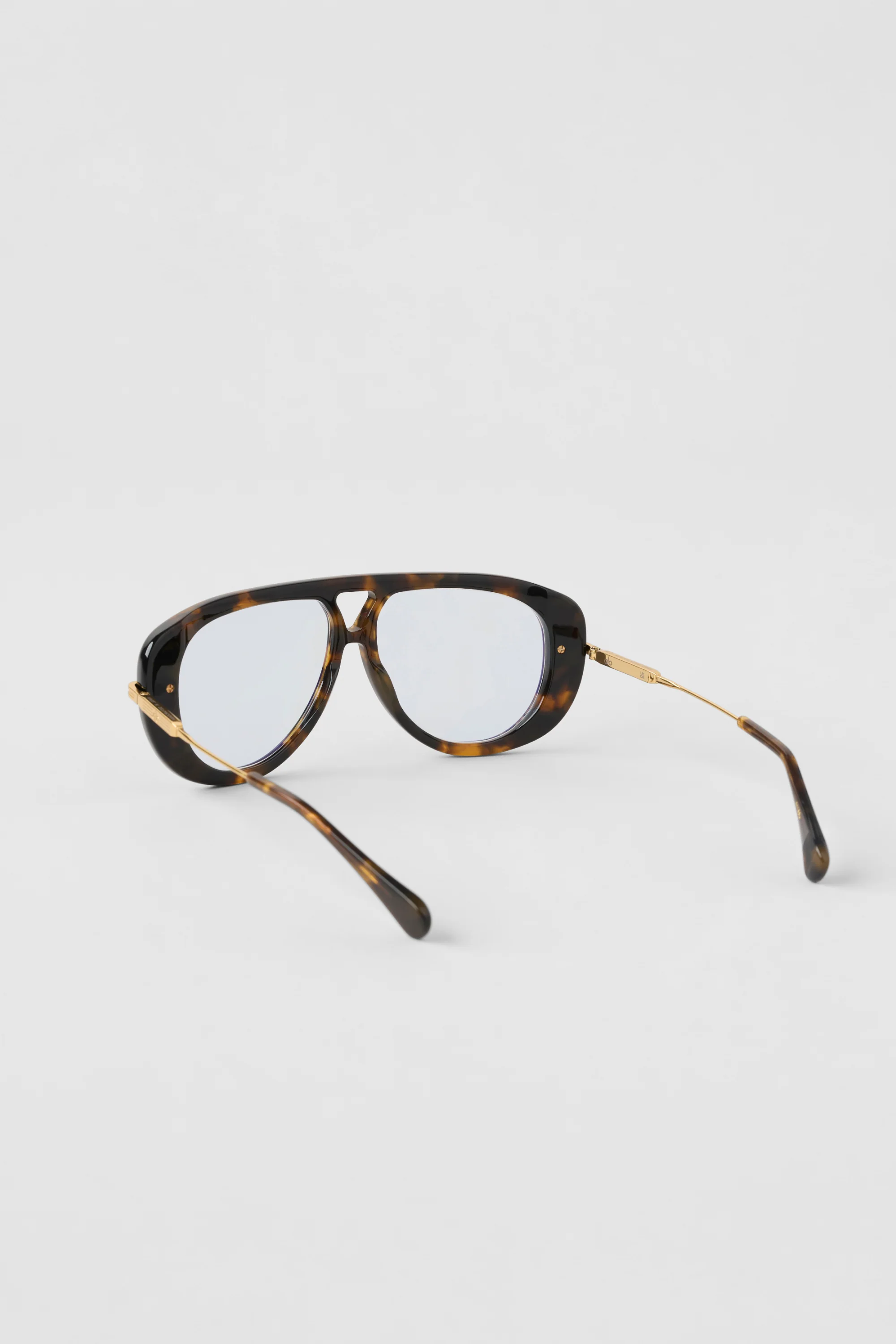 ALO Aviator Sunglasses in Tortoise Acetate with Sky Blue Lenses