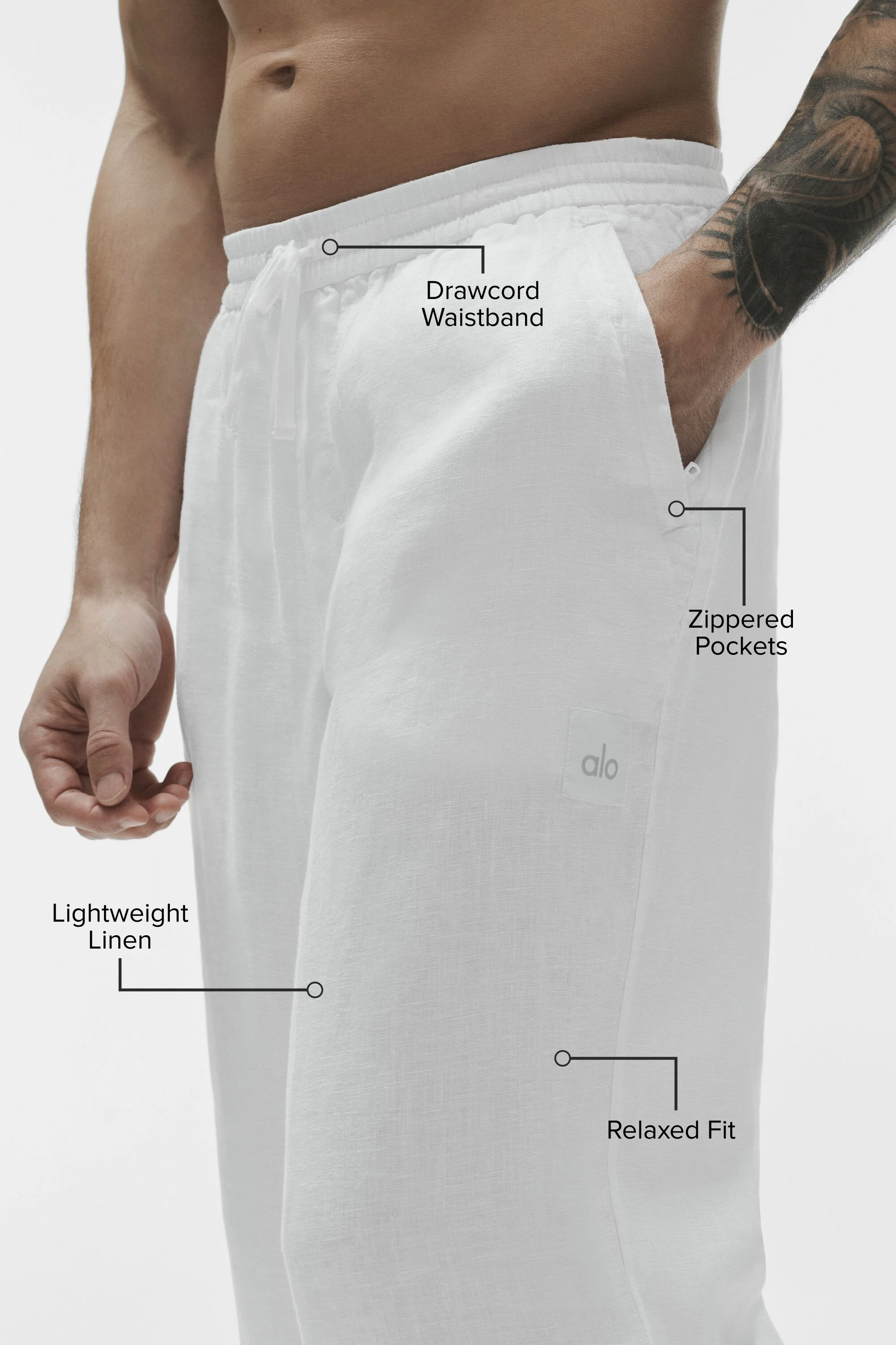 Linen Days Straight Leg Pant in White for Off-Duty Days