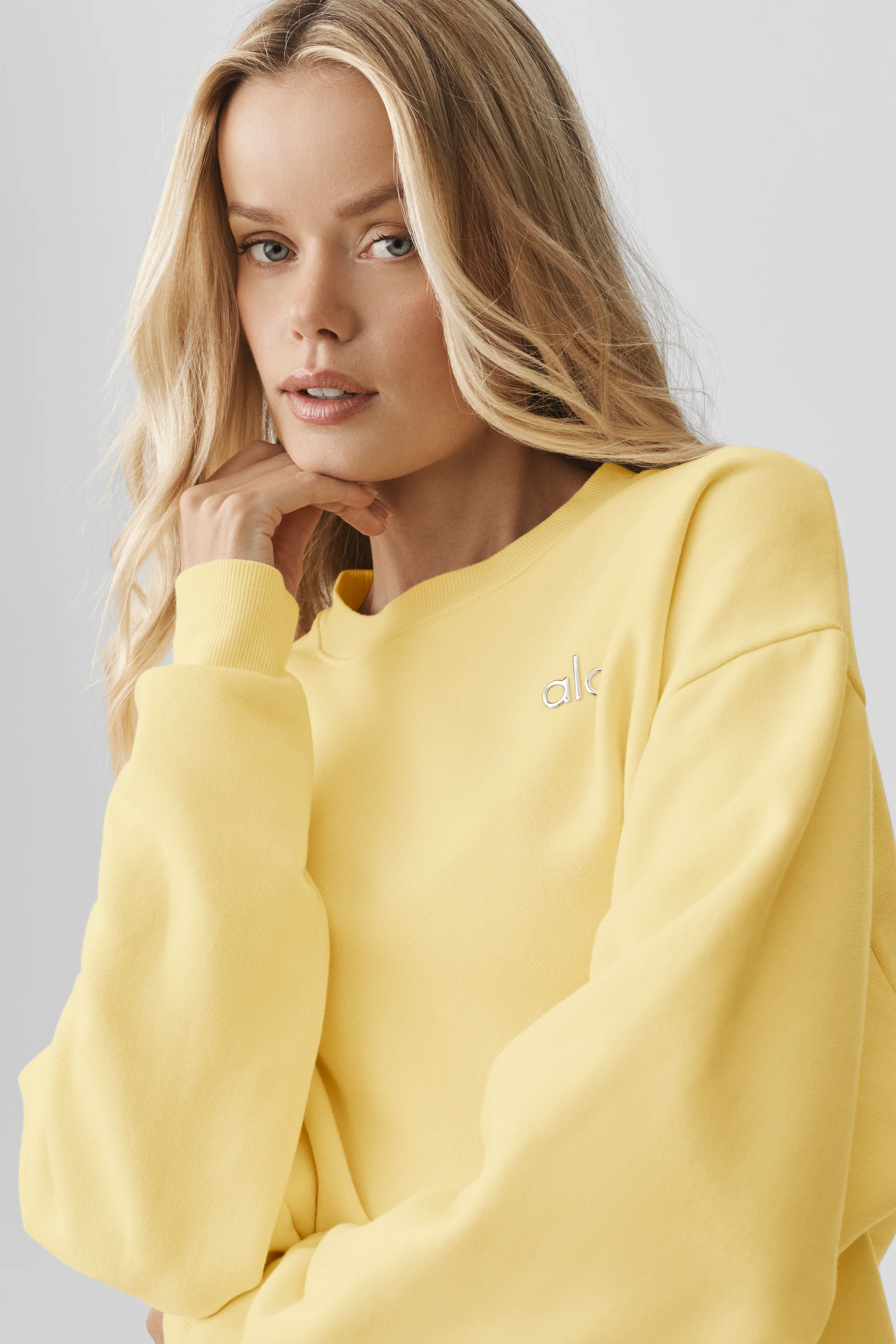 Pullover Accolade con girocollo in Warm Butter – French Terry di peso medio