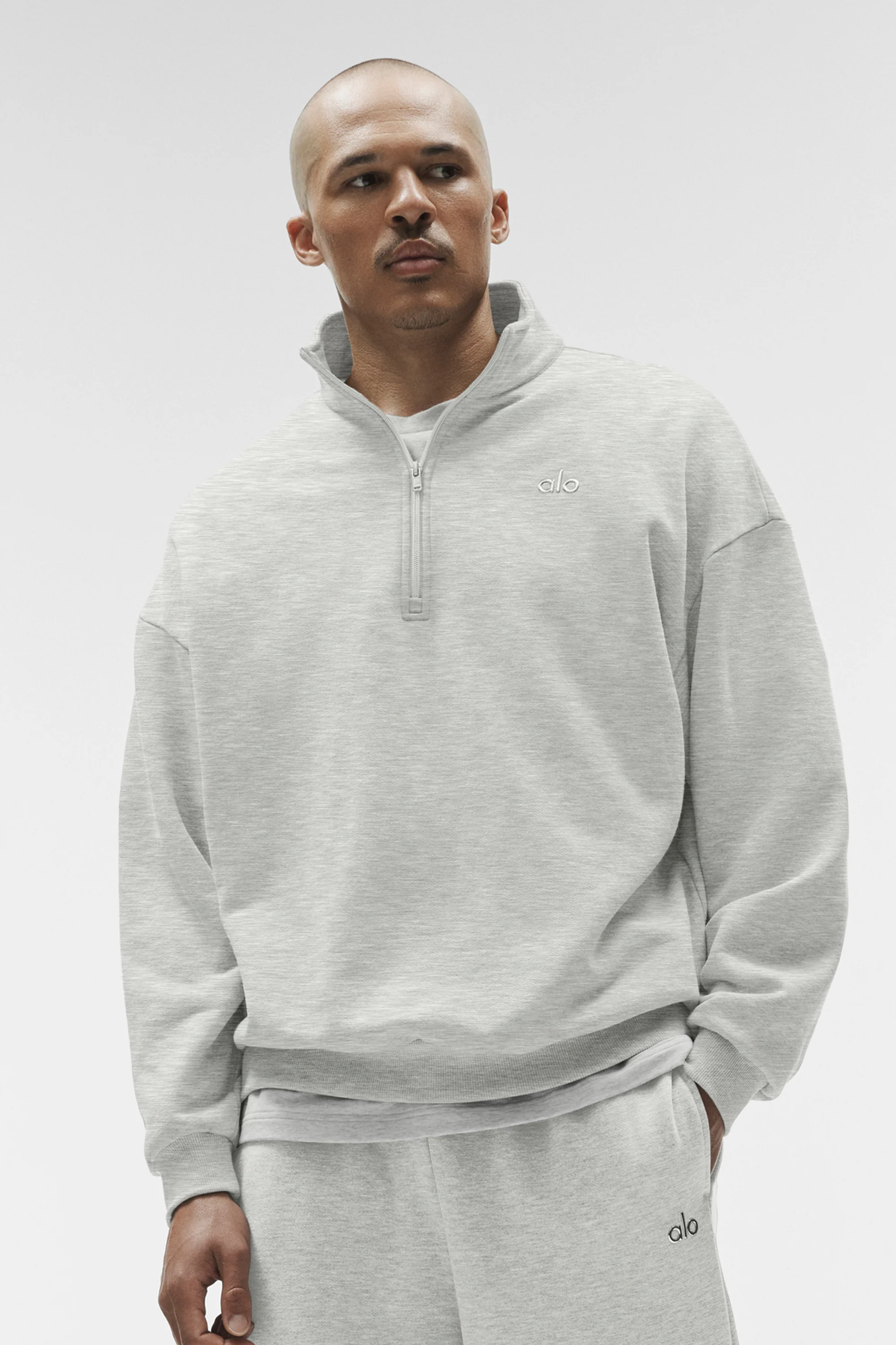 Pullover Accolade 1/4 Zip White Heather pour homme