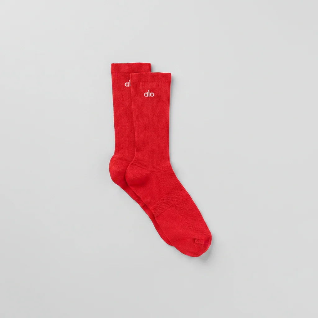 Meia Bright Red Half-Crew Understated, Modelagem Unissex