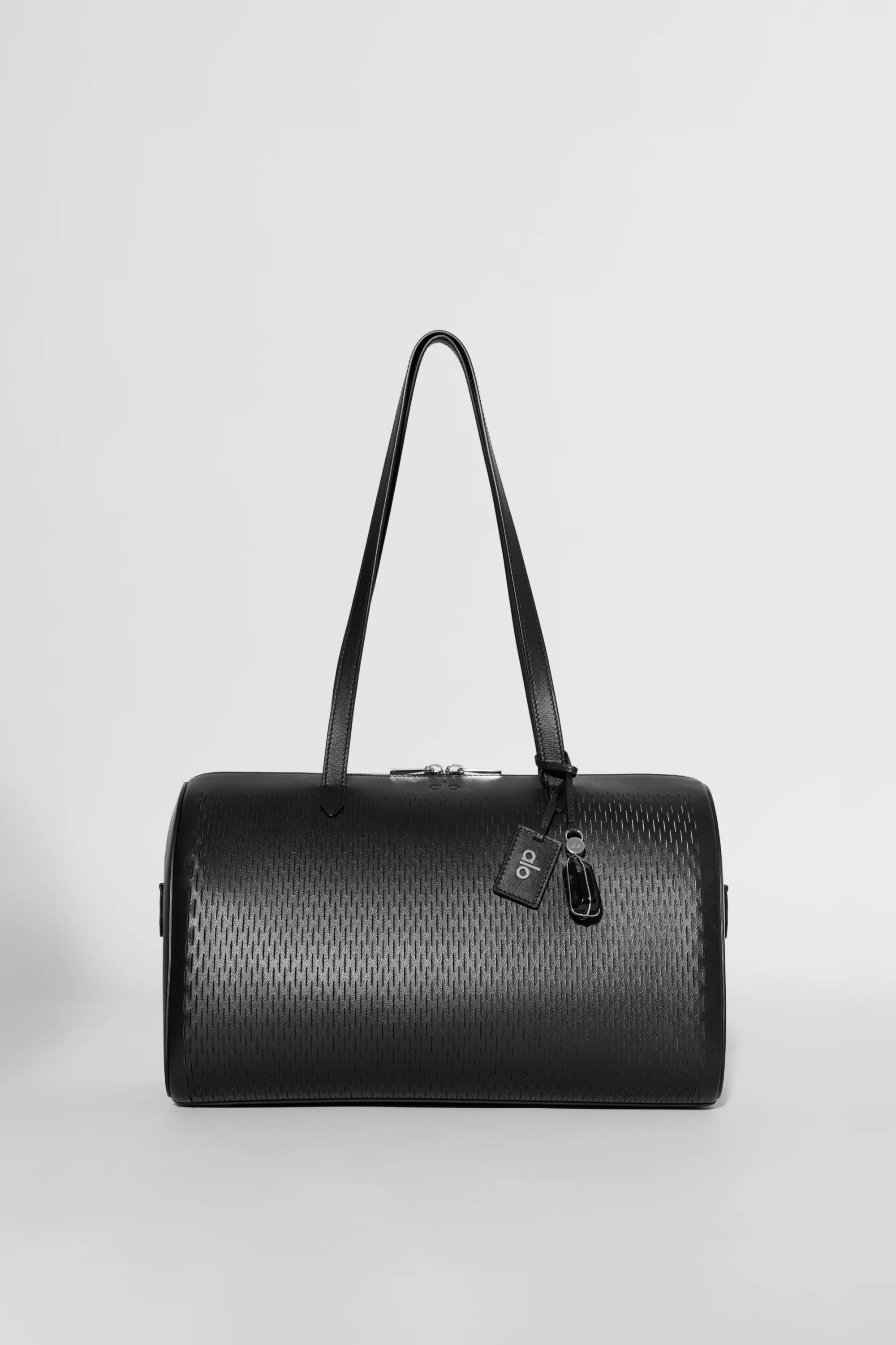 ALO Leather Mesh Shoulder Voyage-väska i svart läder och mesh