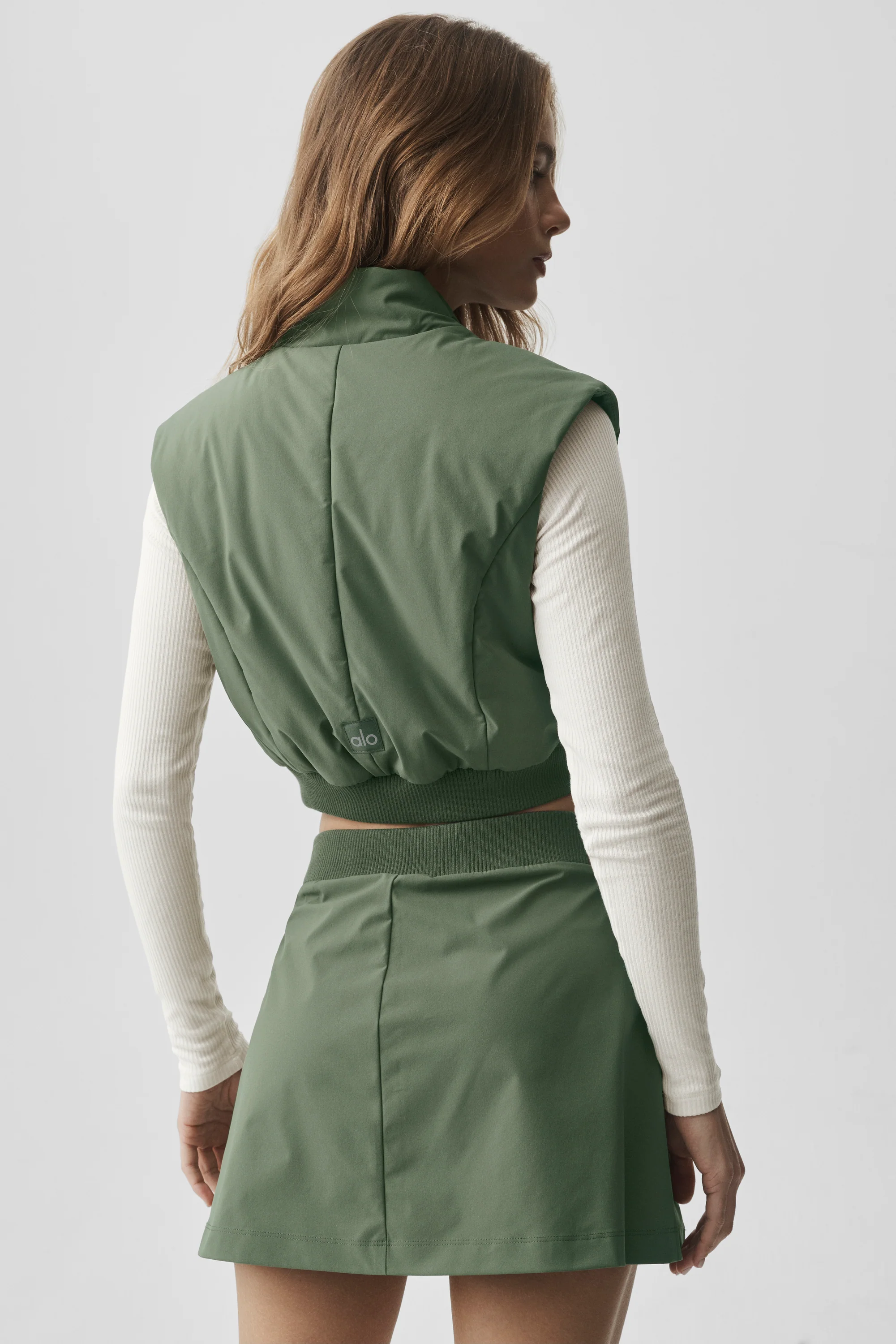 Momentum Vest in Bamboo Green with High Neck