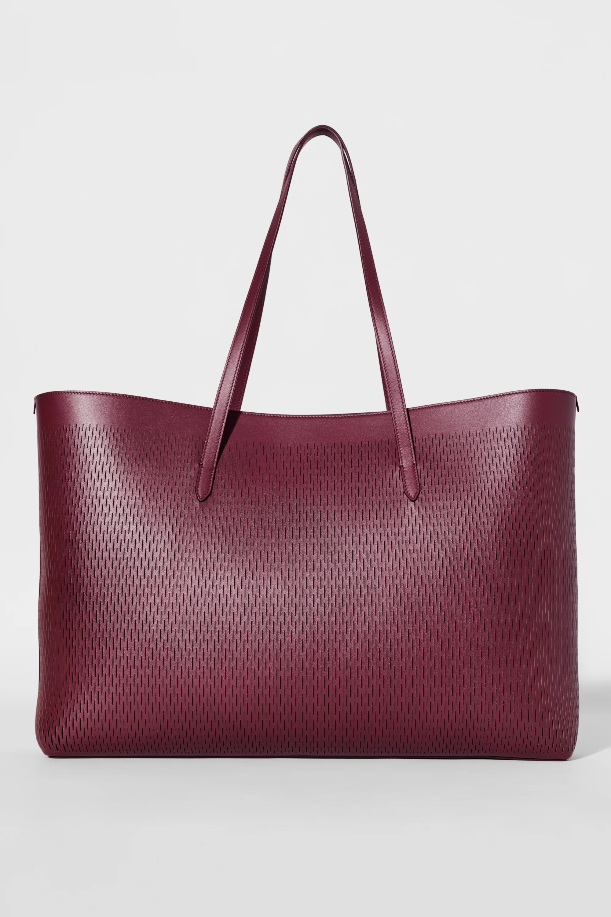 ALO Leather Mesh Tranquility Tote in Bordeaux Leather Mesh