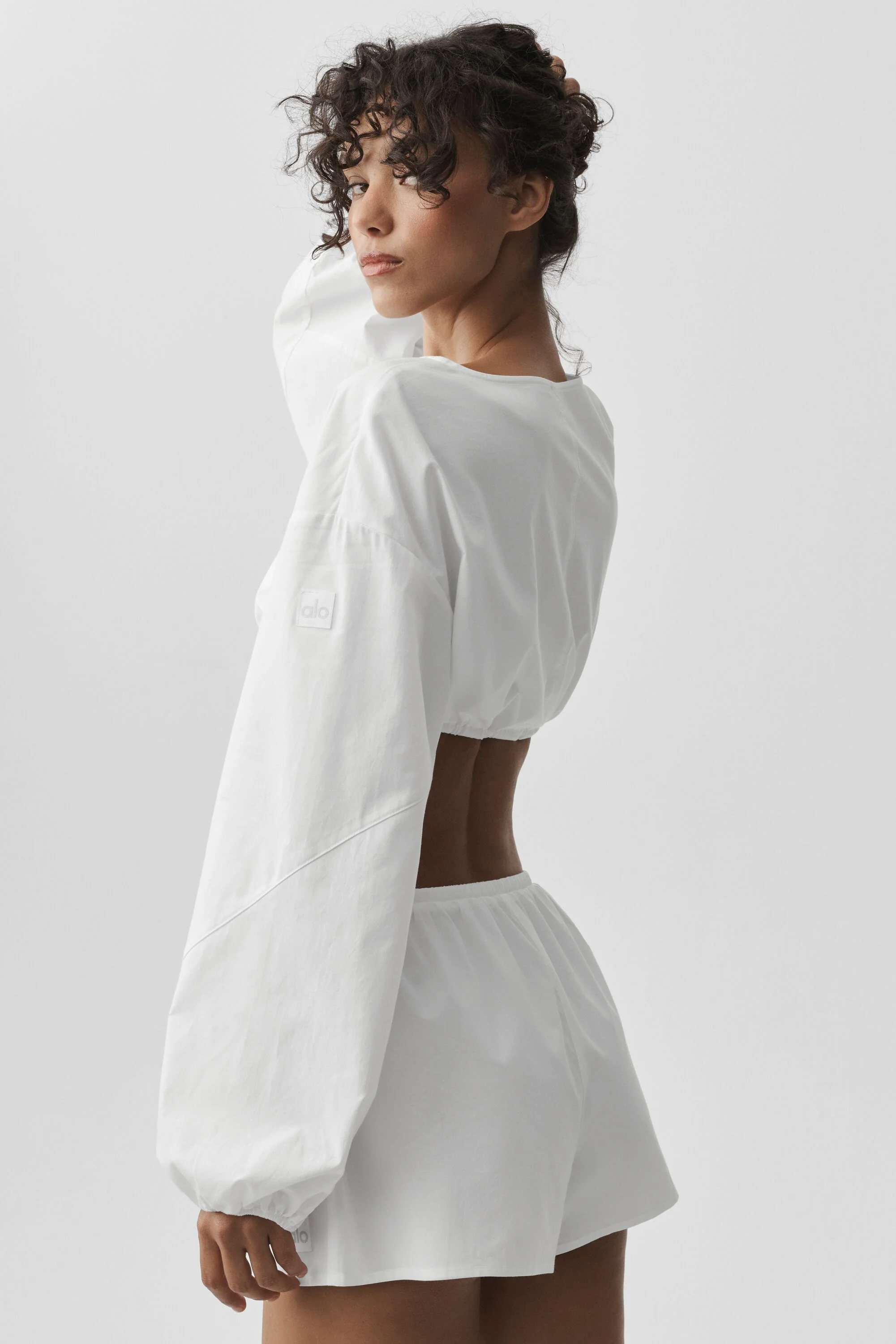 Cotton Cropped Real Deal Long Sleeve White Ultra-Cropped Top