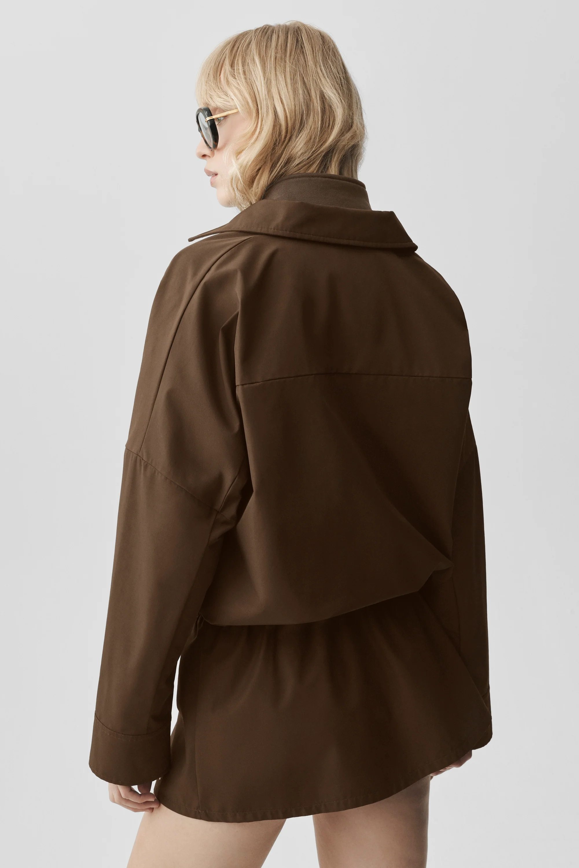 Giacca full zip Best Bet in Espresso con orlo a coulisse
