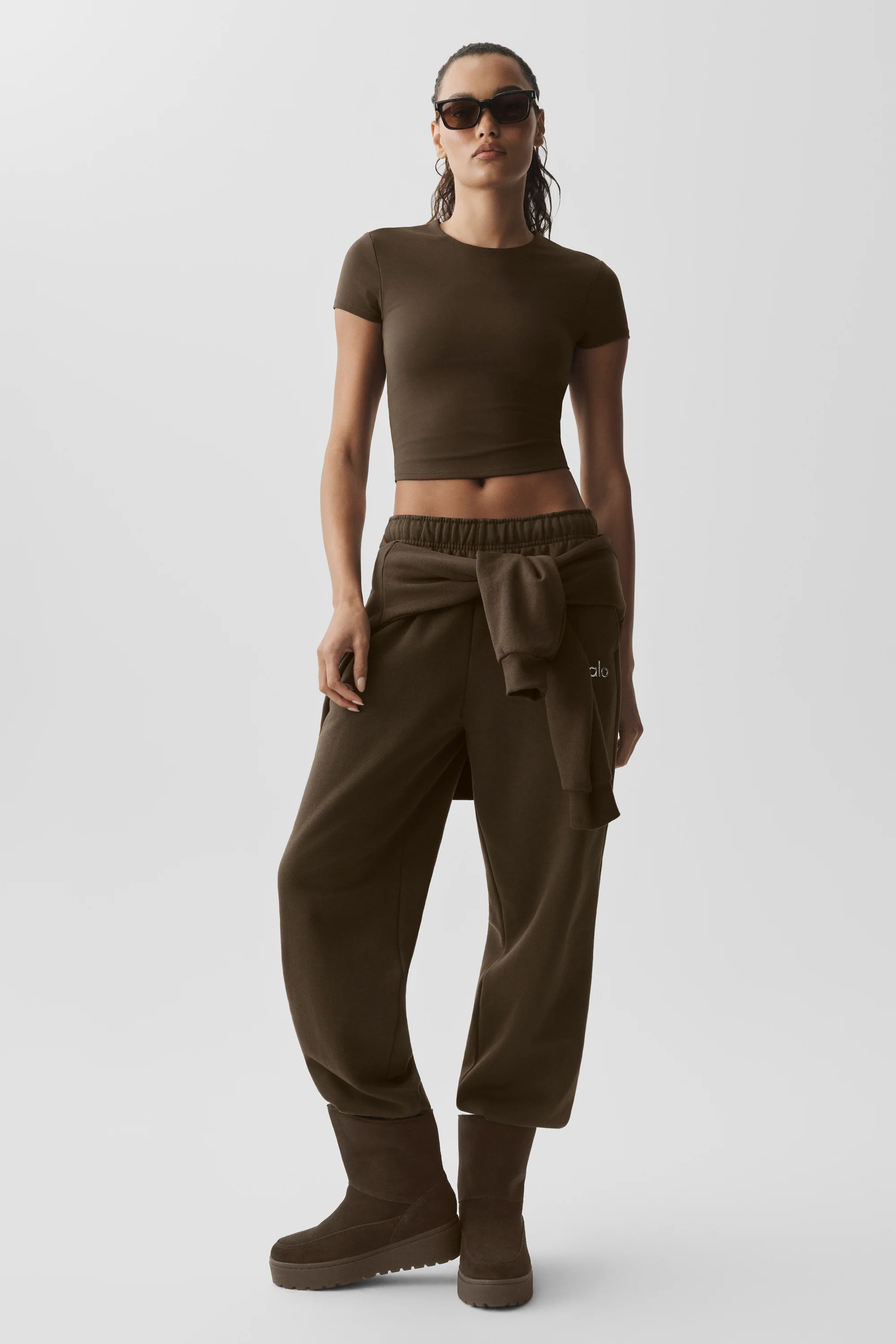 Top ALO Softsculpt Precision de manga corta - Espresso