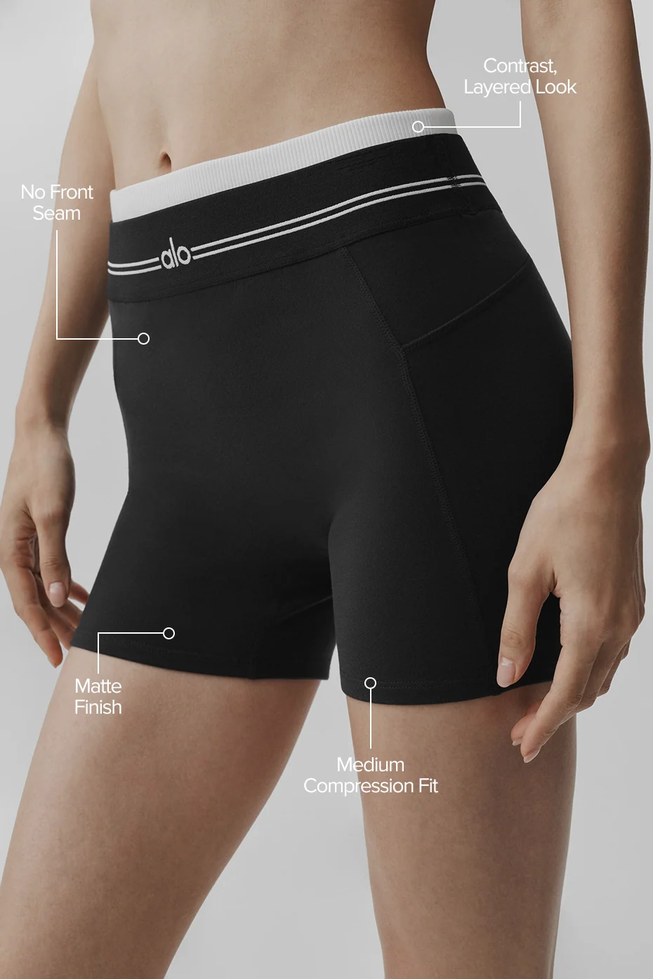 Airbrush High-Waist Better Together Short in zwart en wit
