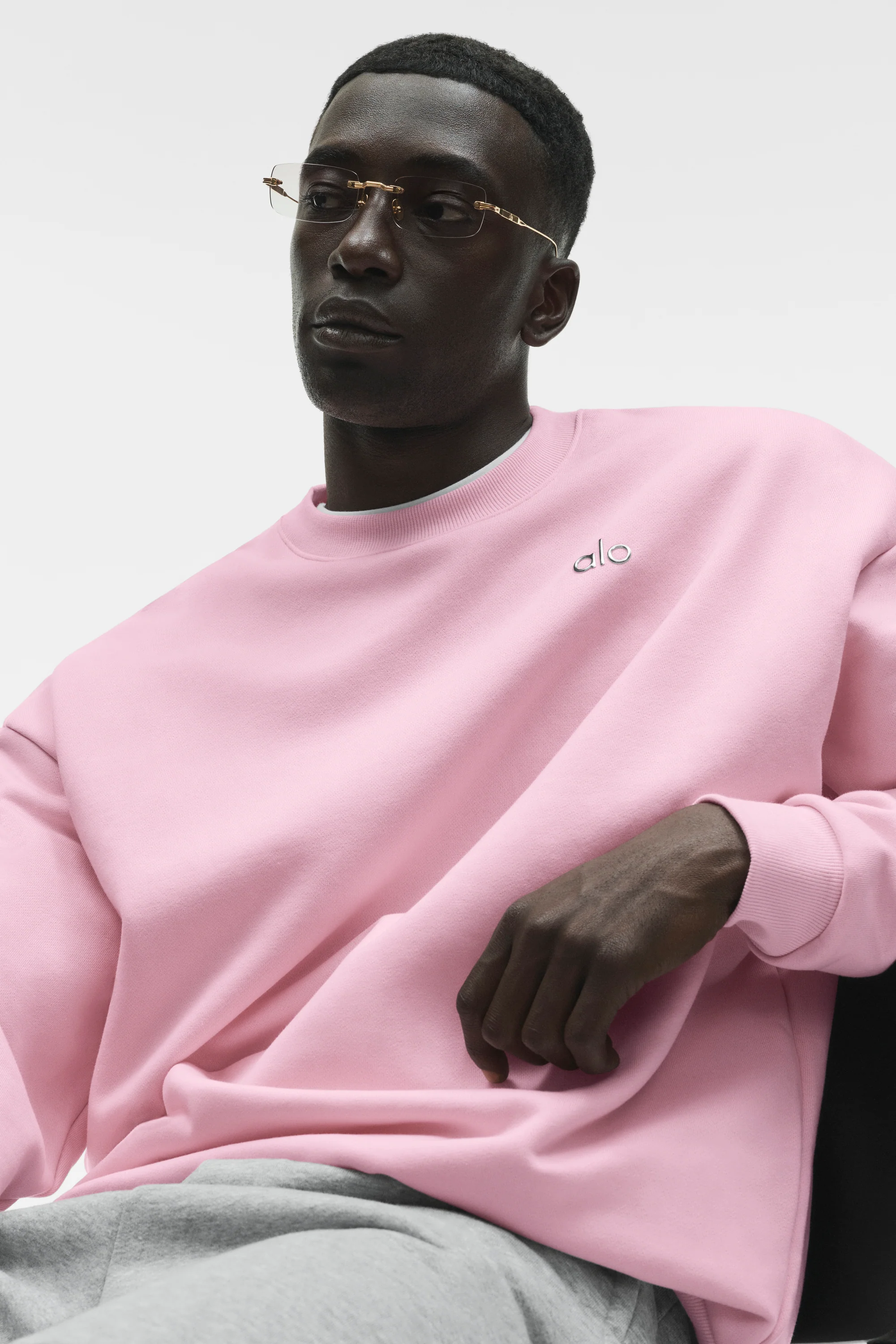 Pull col rond Accolade Pink Marshmallow pour homme