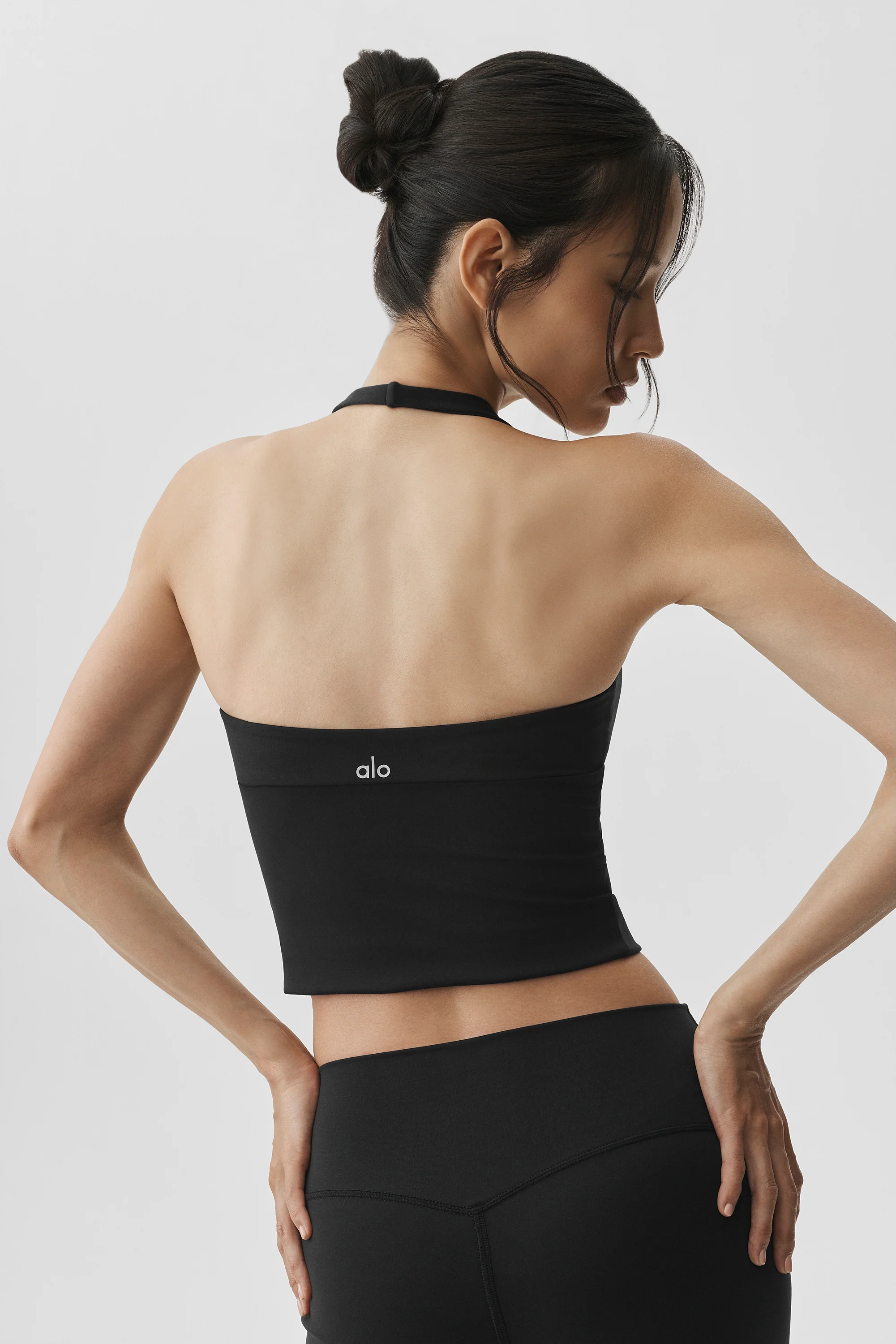 ALO Softsculpt Precision Halter Tank in Black