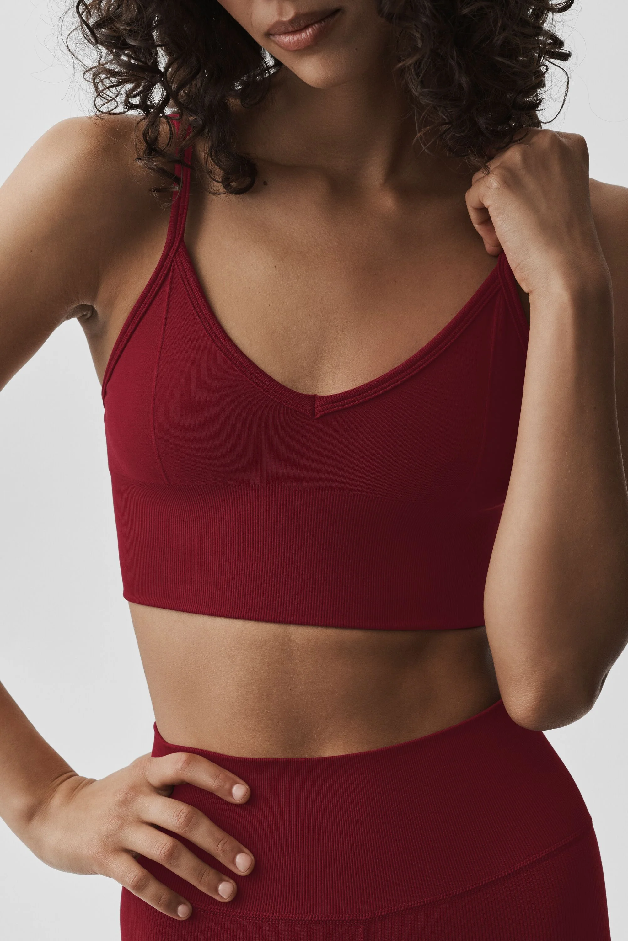 Bralette Seamless Modal Ribbed Delight - Summer Romance Red
