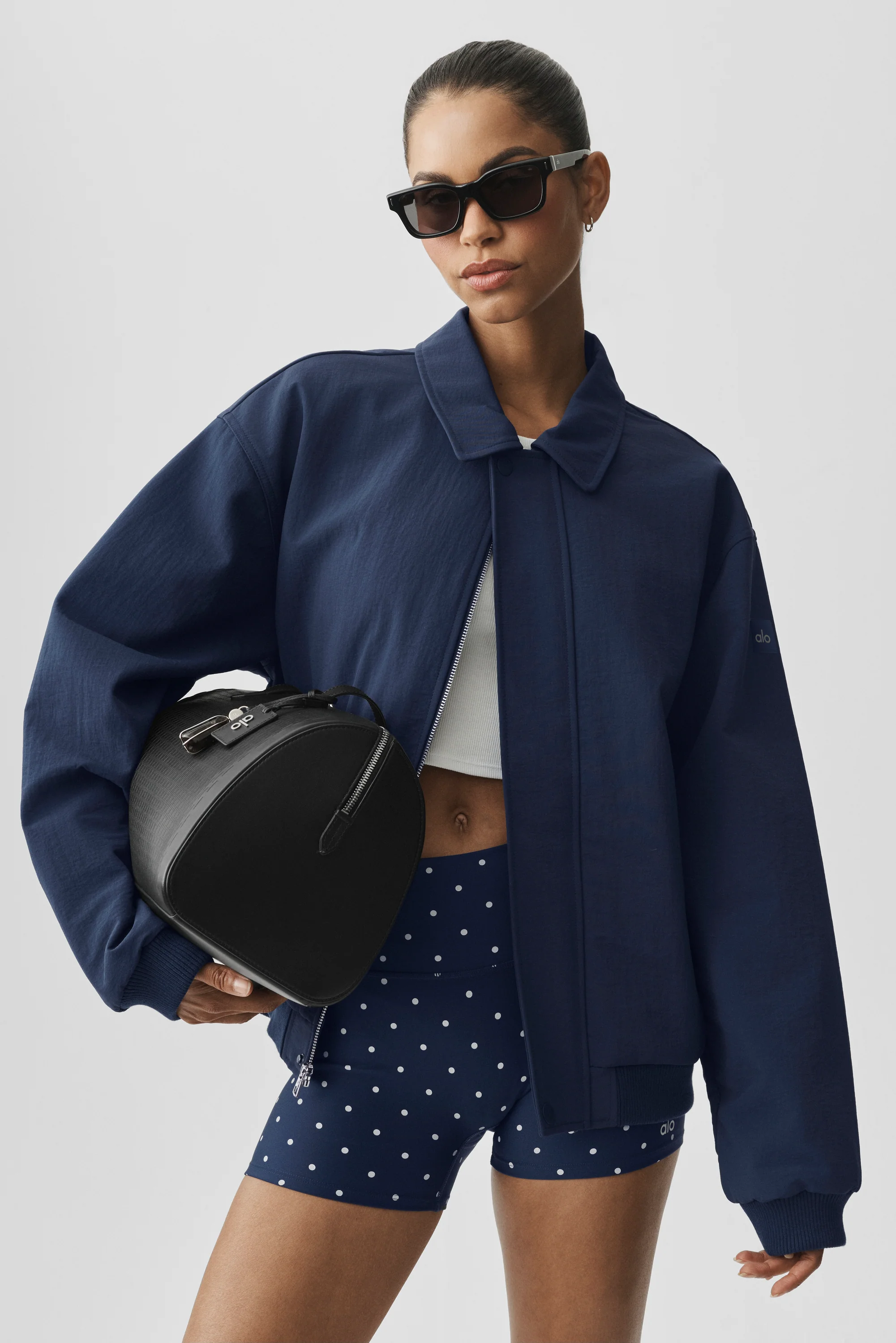 Jaqueta Bomber Duality Marinho com Bolsos com Zíper