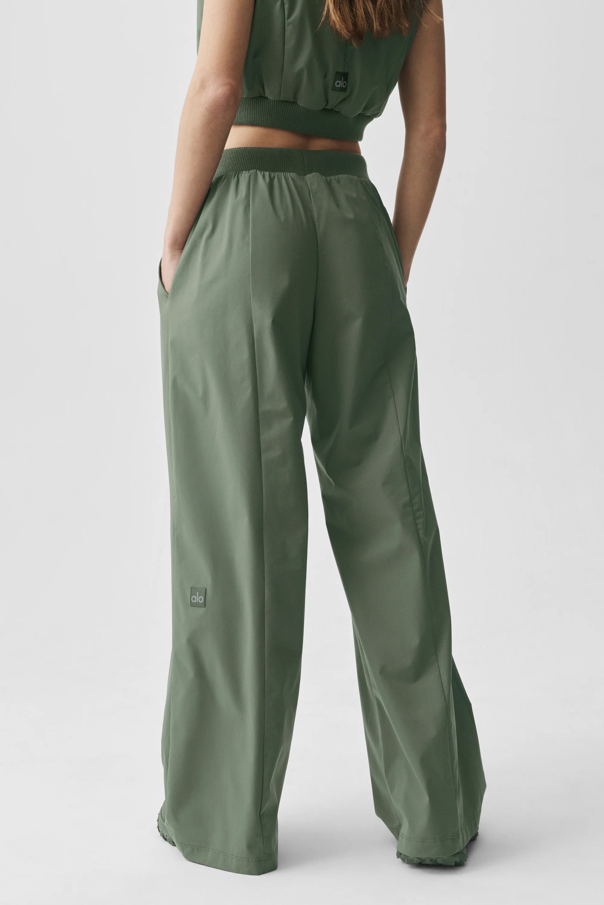High-Waist Momentum Straight Leg Pant in Bamboo Green