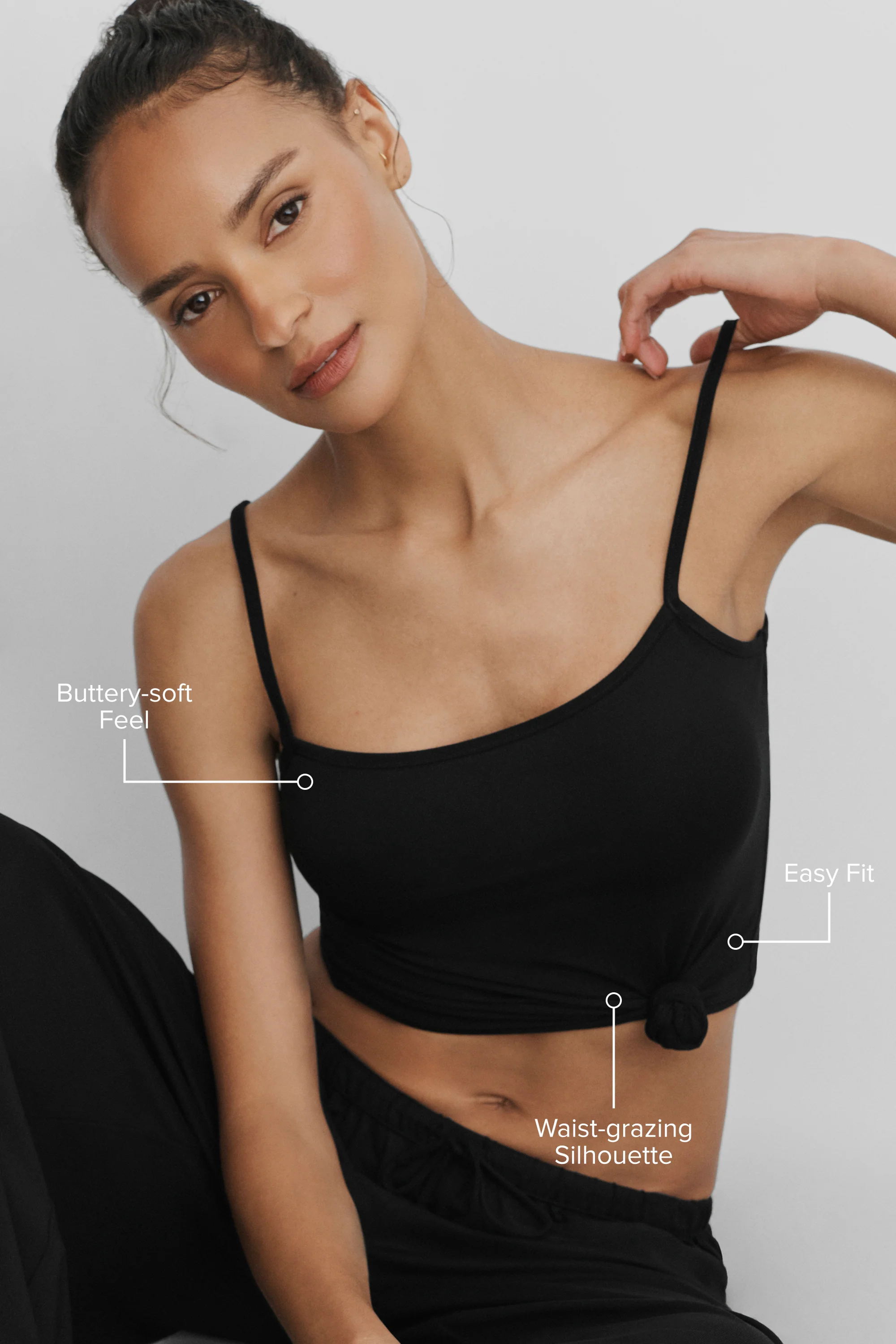 Alosoft Finesse Cami Tank in Black for Low-Impact Days