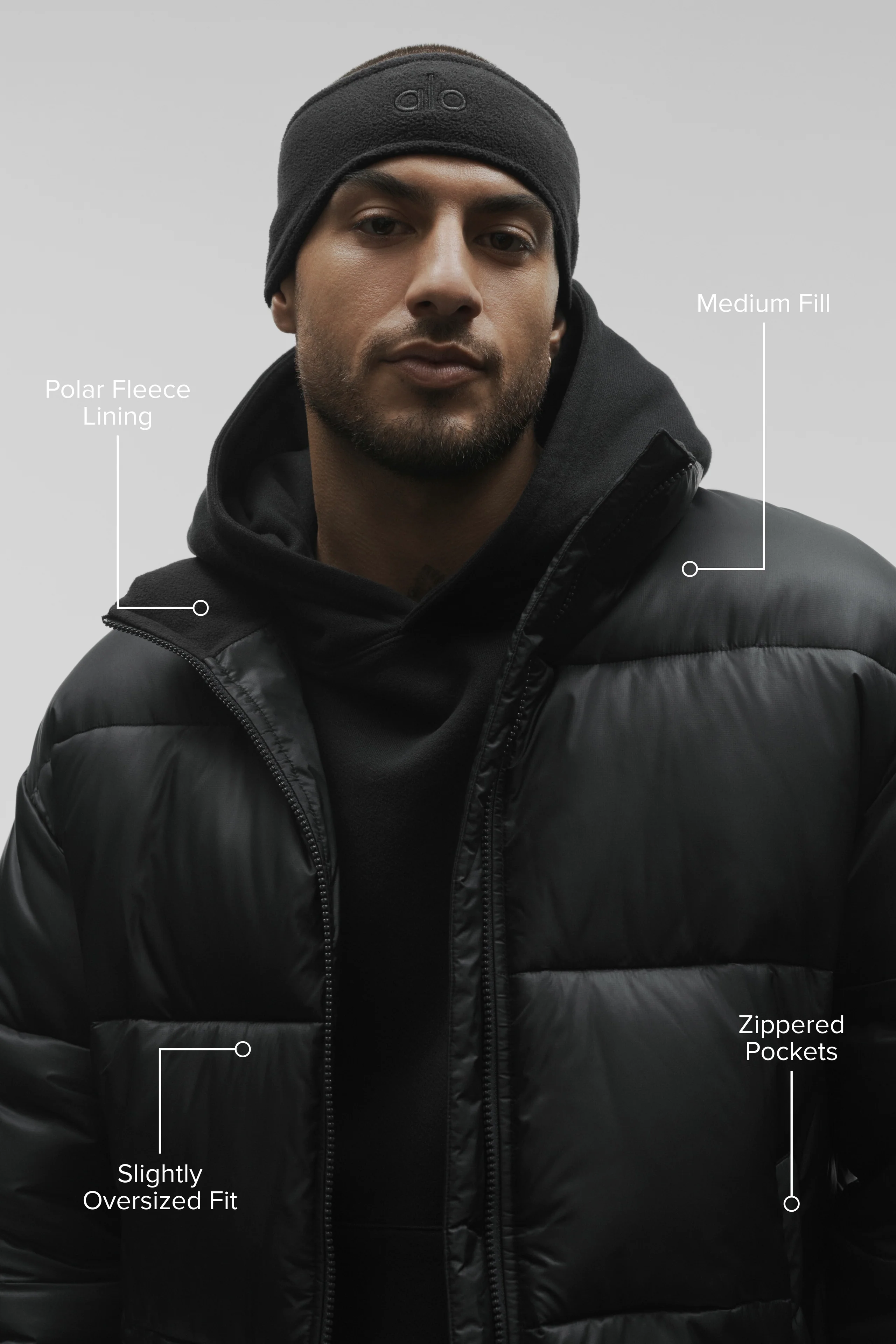 Cold Front Puffer Jacket in Black for Transitional Weather