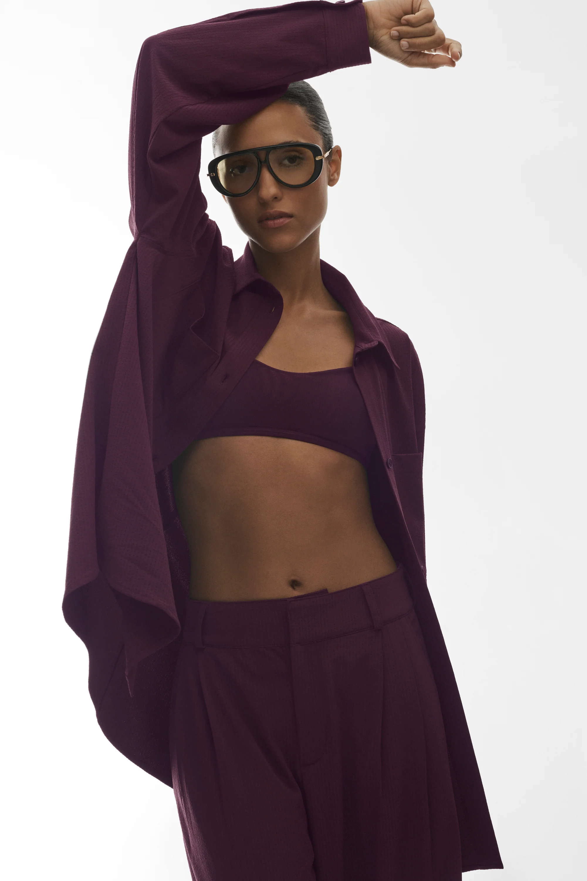 Dreamscape Oversized Button Down Long Sleeve in Crinkle Woven