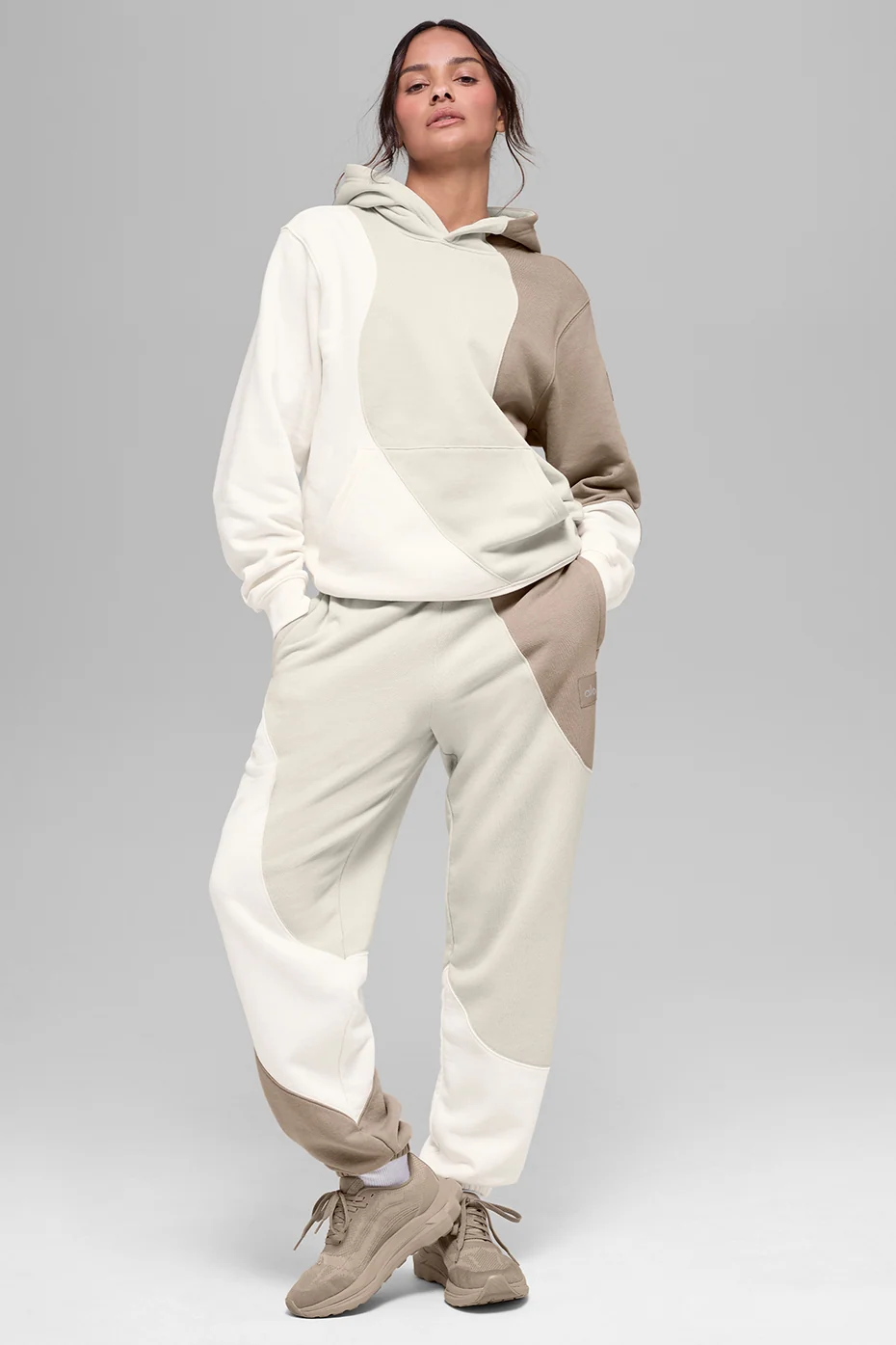Make Waves Hoodie for Women in Ivory, Bone and Gravel