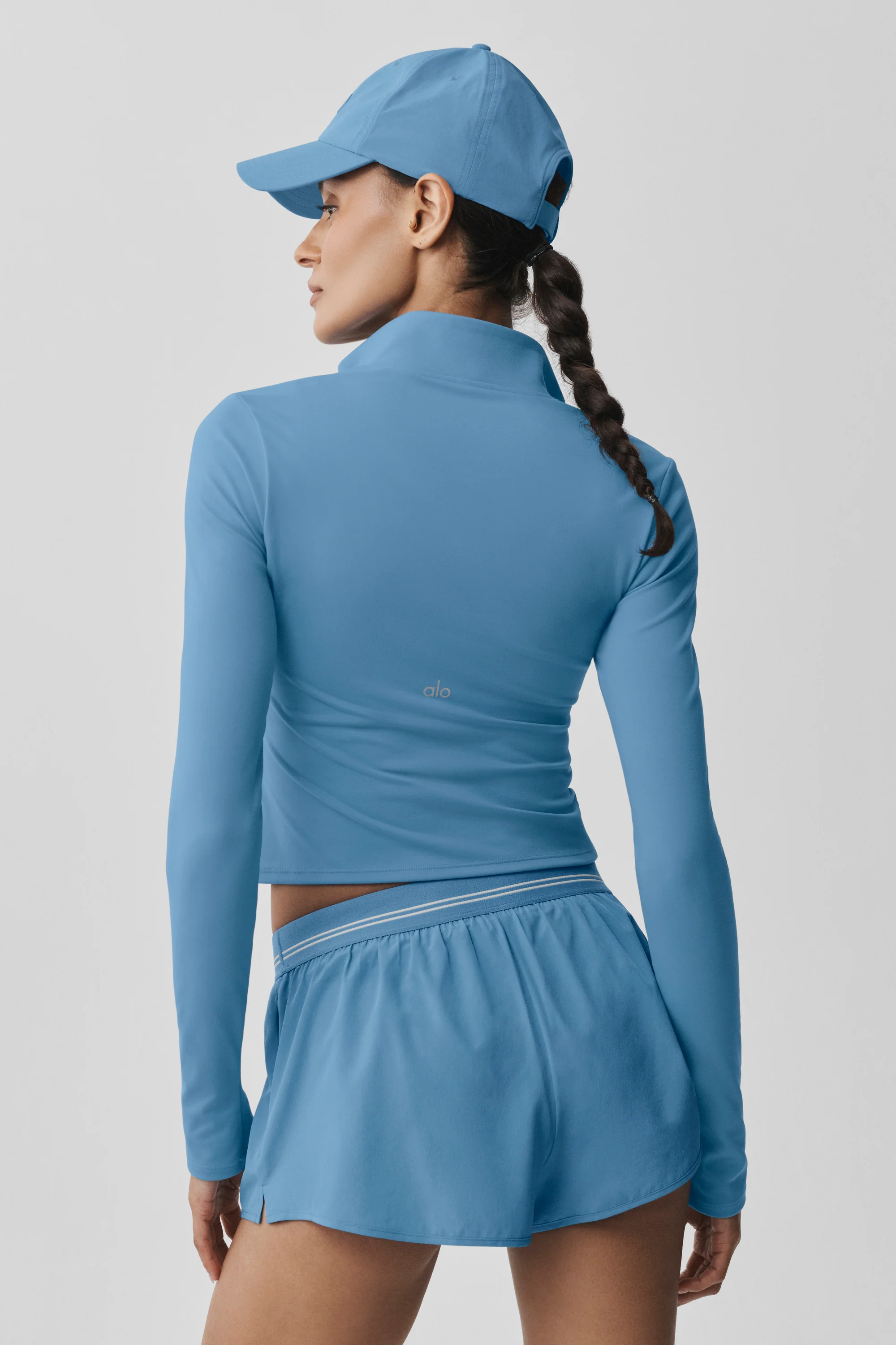 ALO Softsculpt Precision 1/4-zip langermet i California Blue
