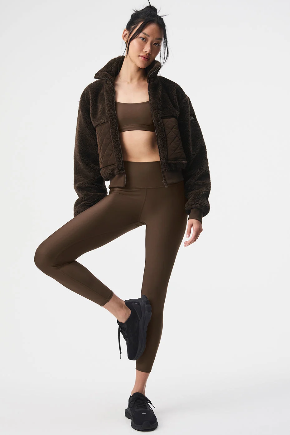 Jaqueta Bomber Sherpa Edge em Espresso