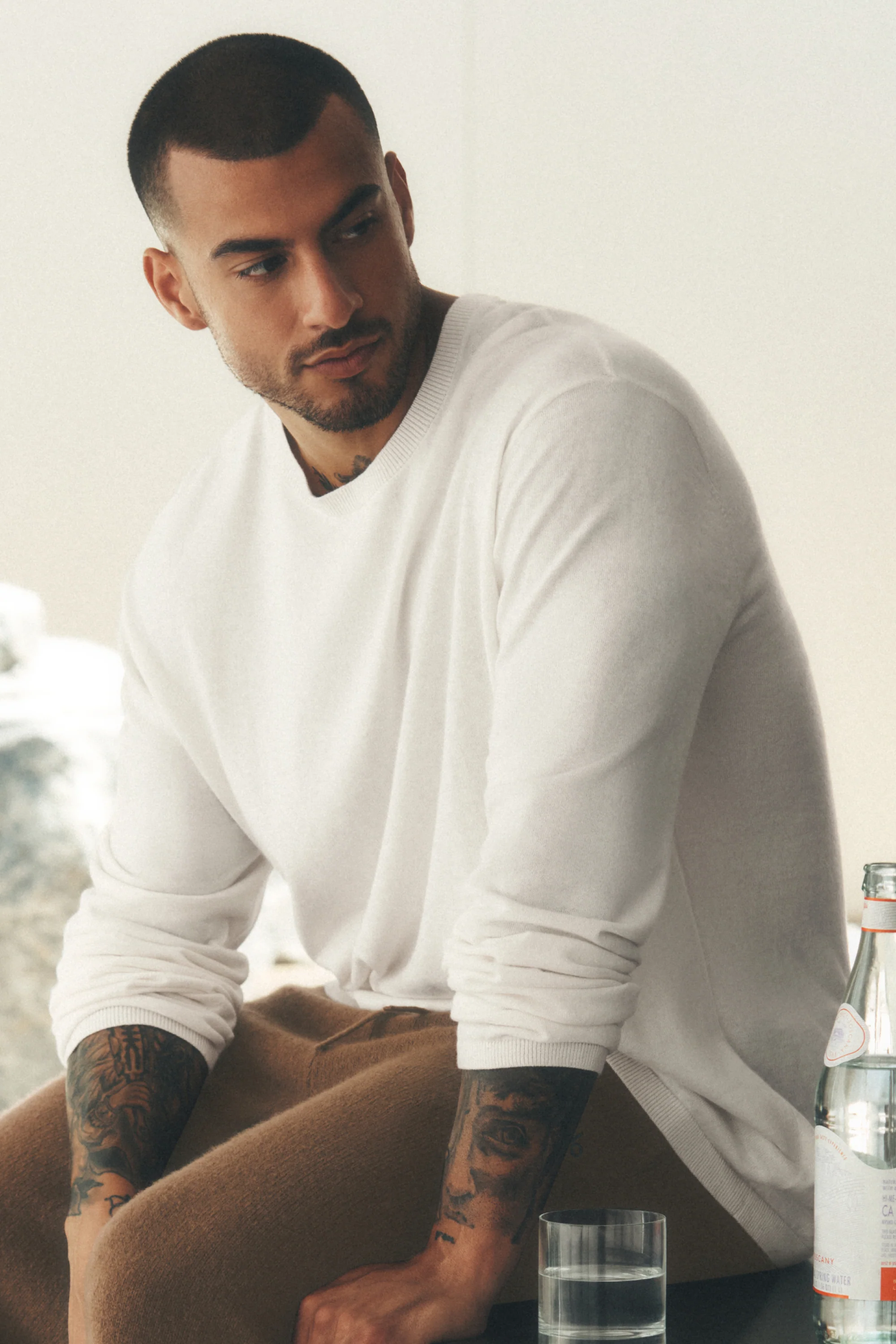 Cashmere Blend Ever Soft Long Sleeve Crew in Ivory
