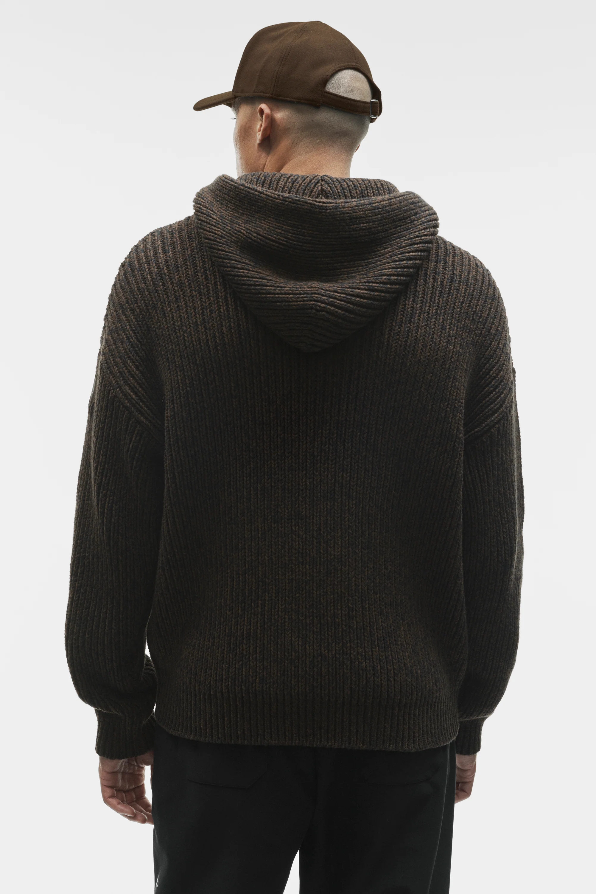 Hoodie Rewind de malha grossa em Espresso Multi
