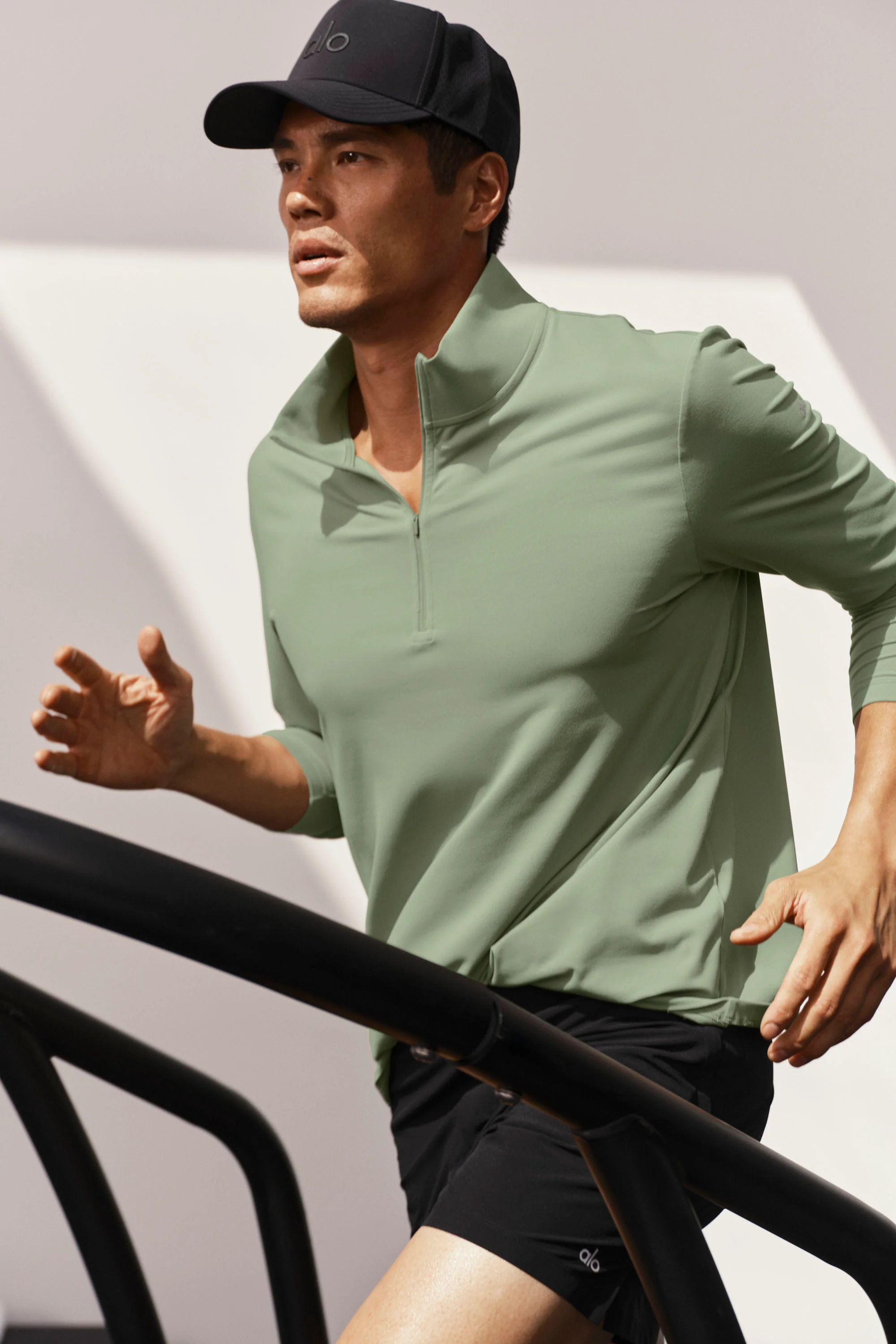 Conquer 1/4 Zip Reform Long Sleeve Top in Dune Grass