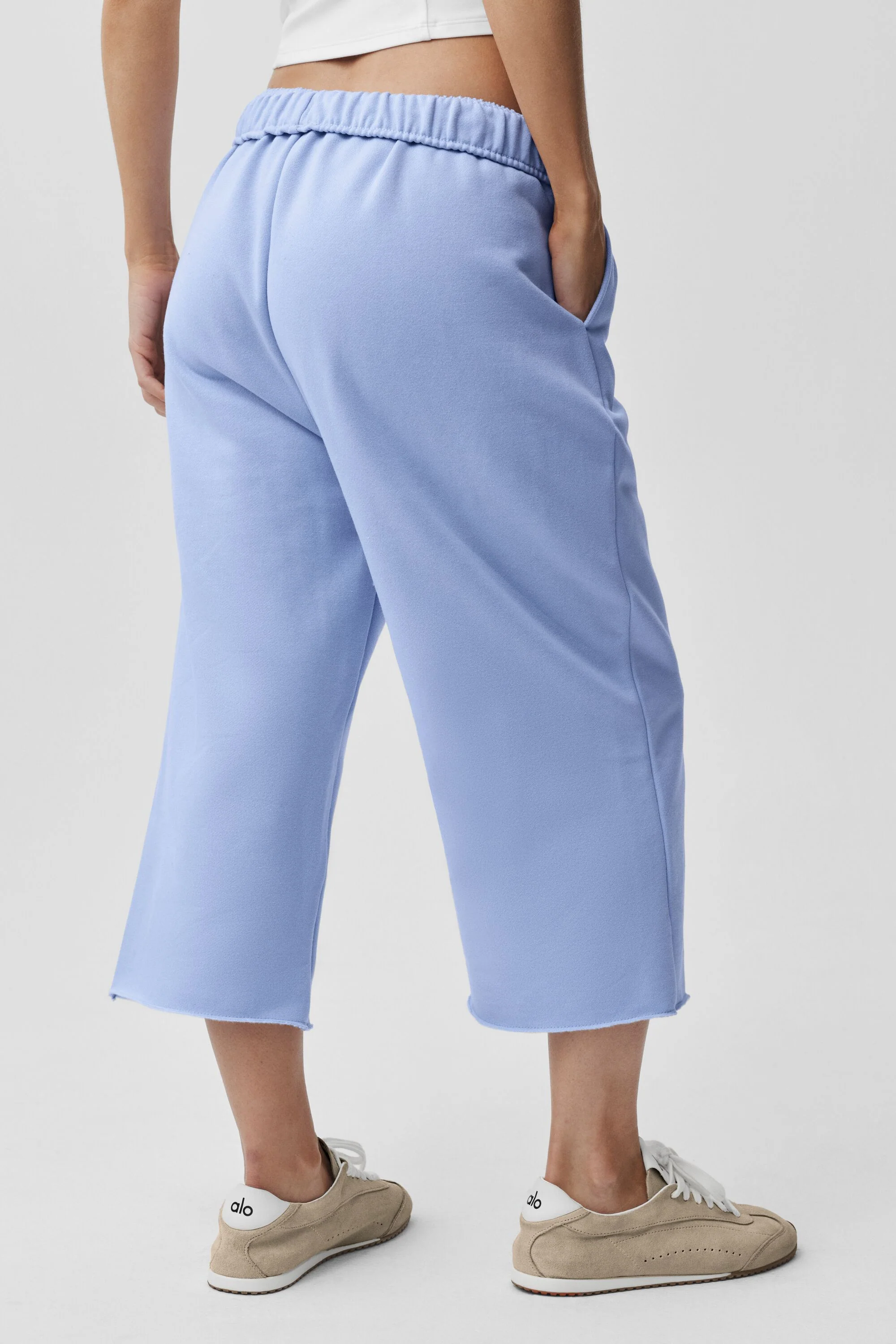 Accolade Cutoff Sweatpant Light Provence Blue Capri in French Terry