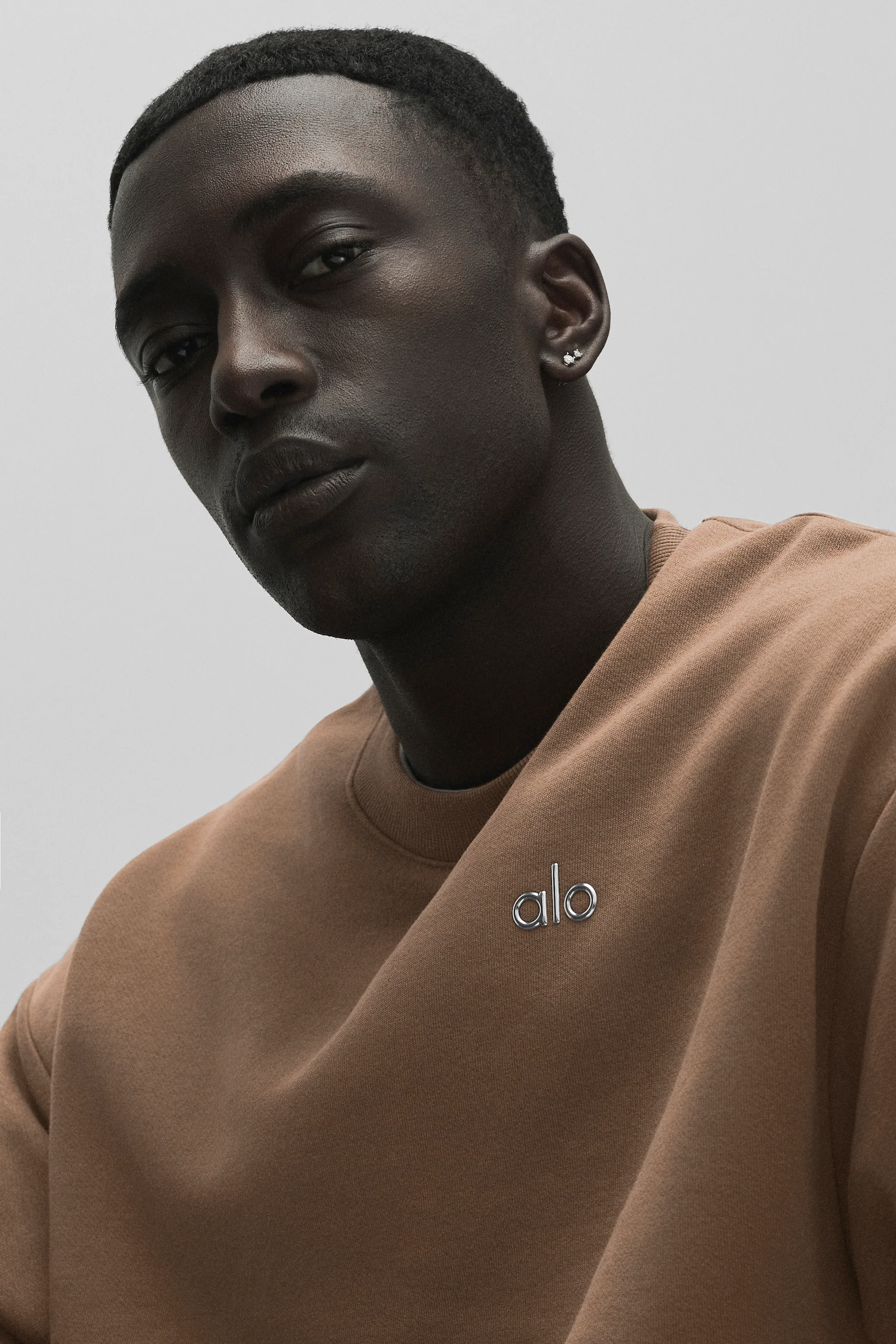 Accolade Crew Neck Pullover in Java Brown, Men's French Terry Sweatshirt