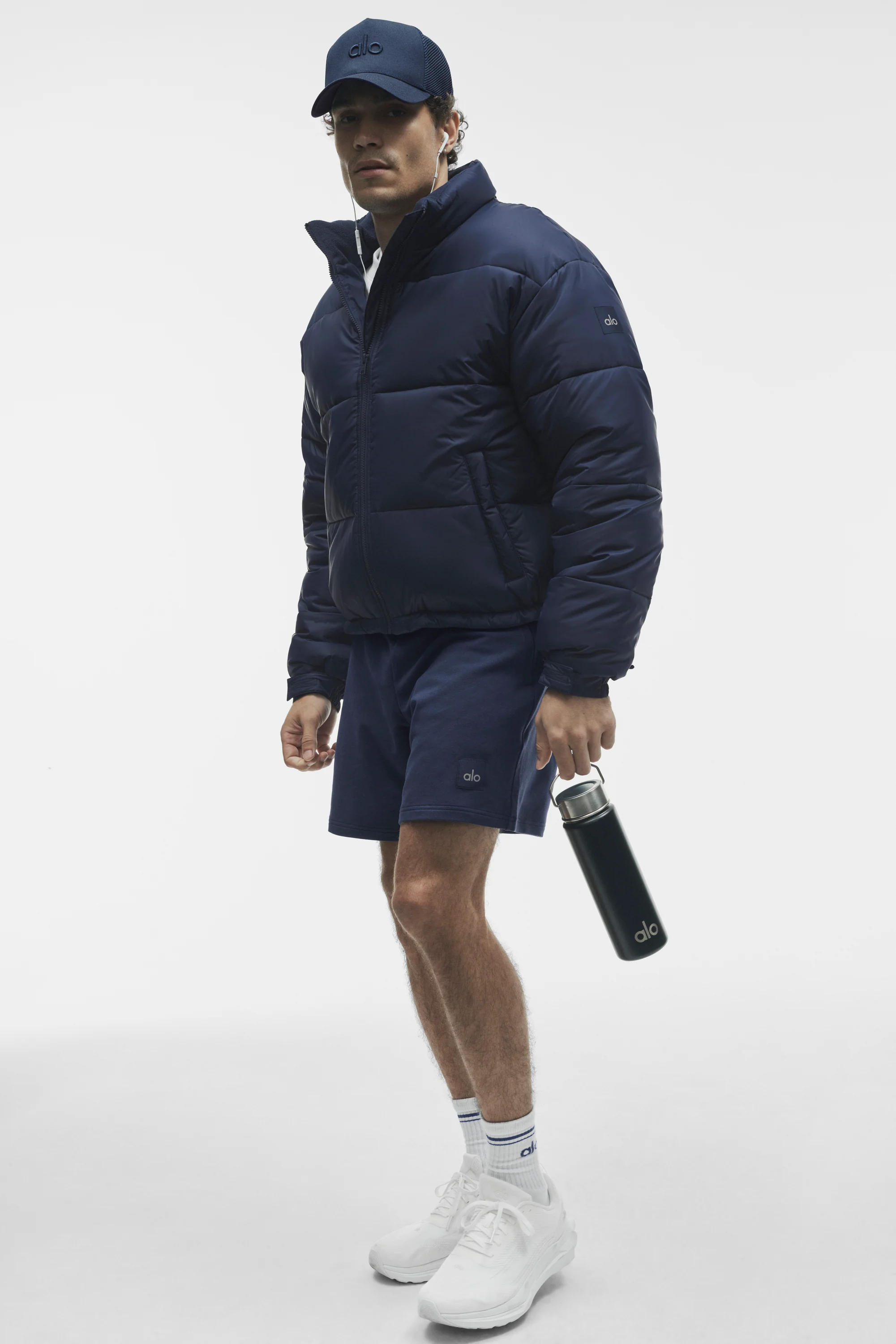 Cold Front Puffer Jacket Navy Men's Oversized Outerwear