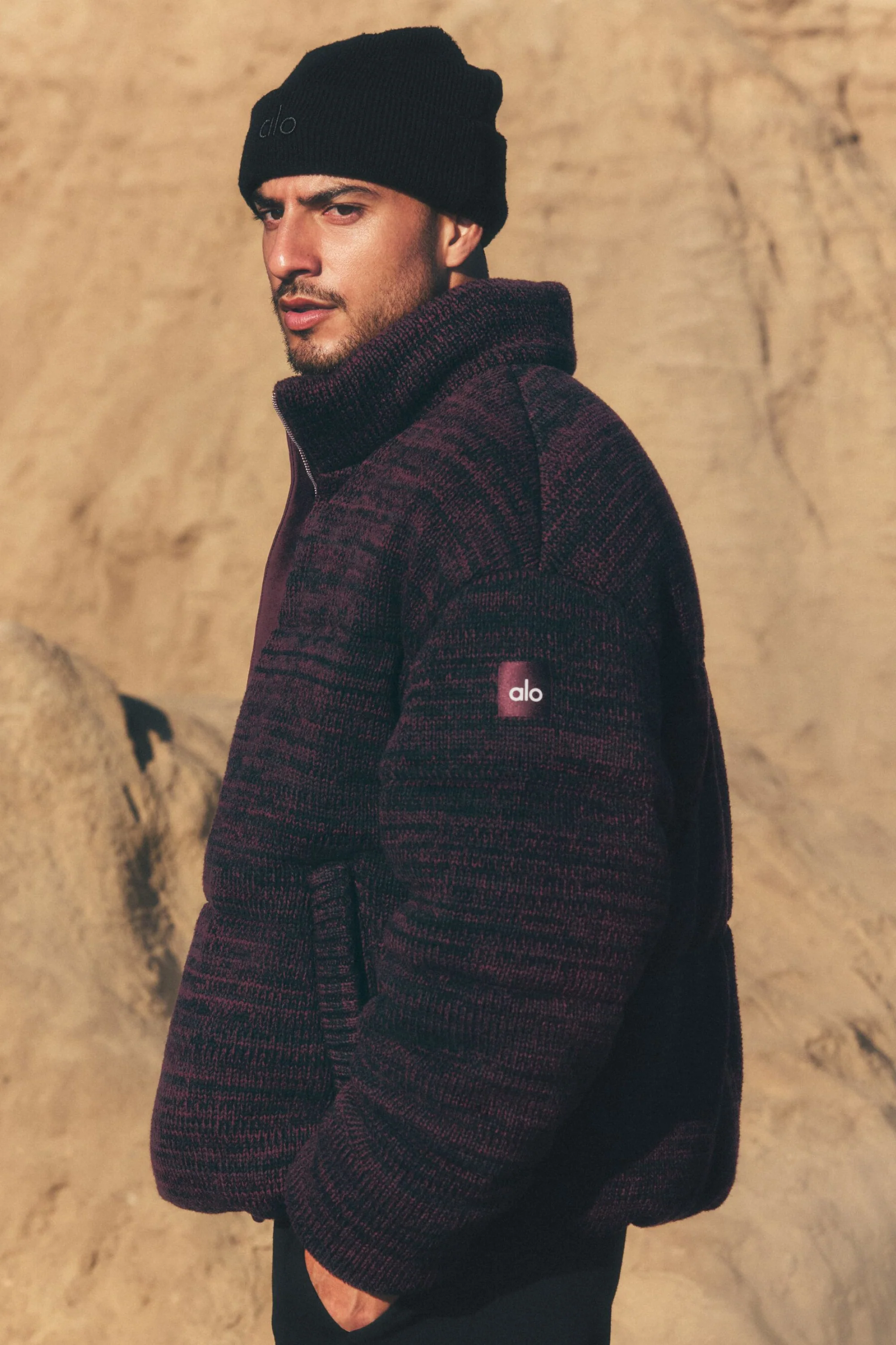 Stage Sweater Puffer  - Rich Bordeaux Multi
