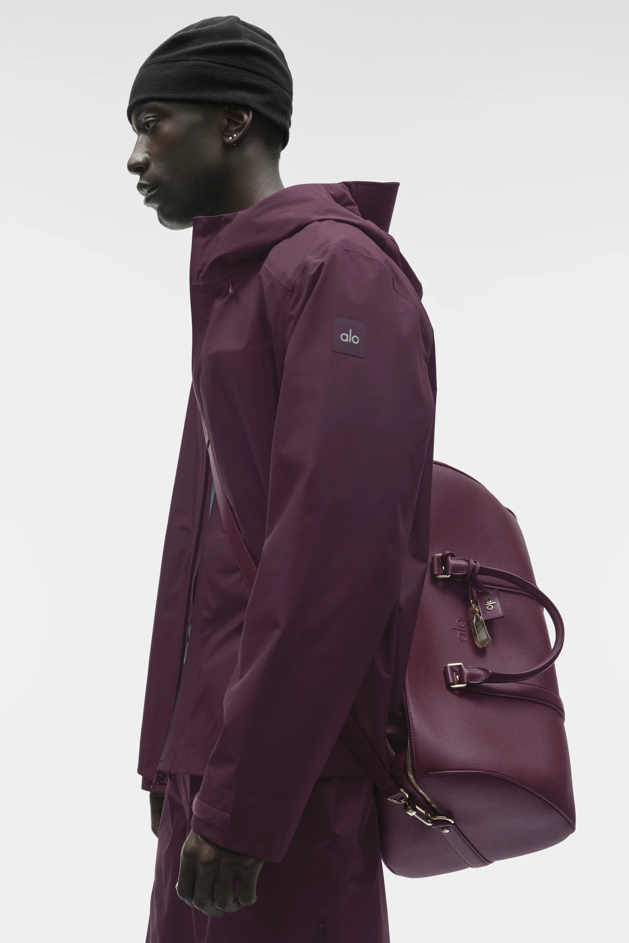 Alpha Shell Jacket in Rich Bordeaux with Waterproof Zippers