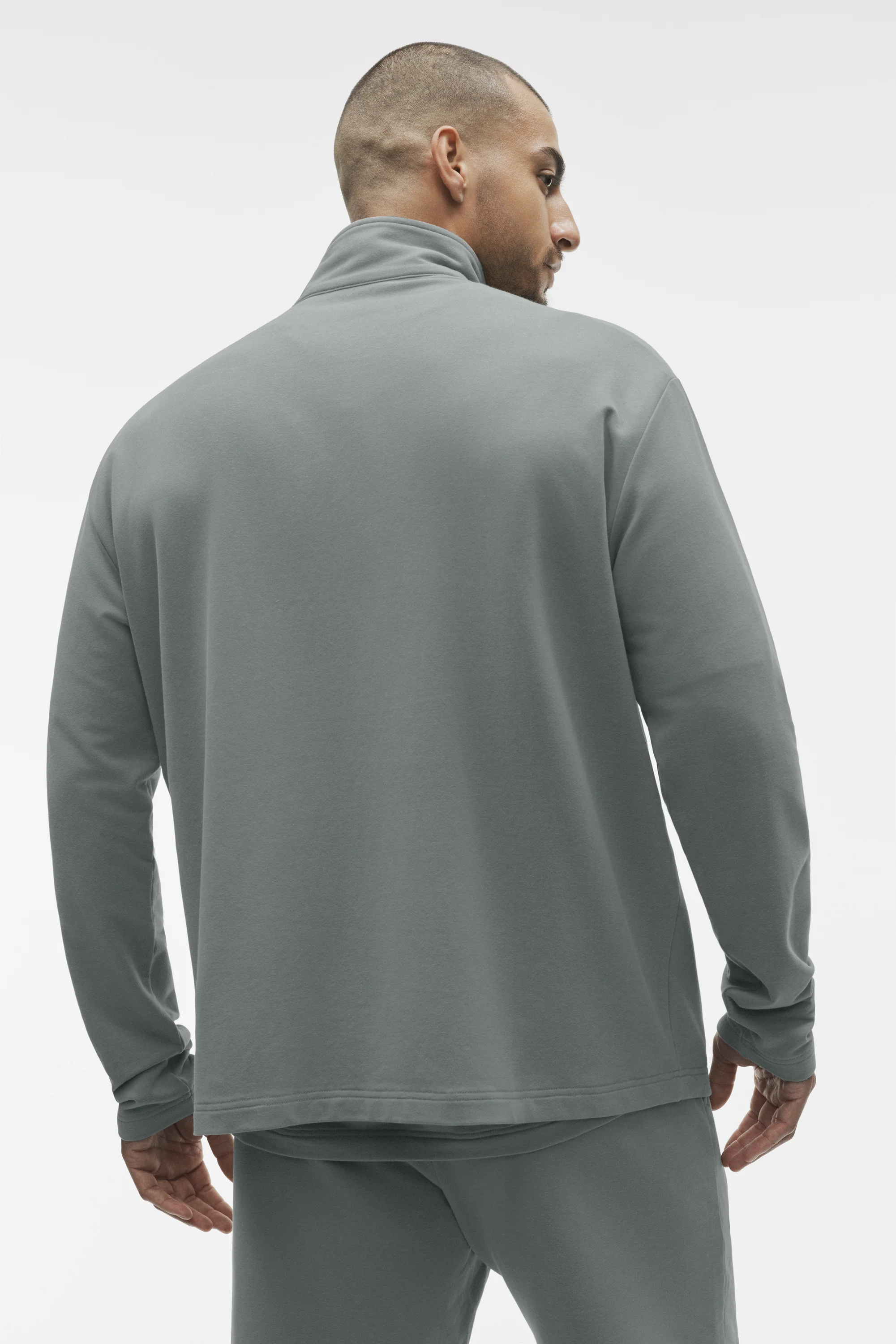Double Take Long Sleeve 1/4 Zip in Monument for Men