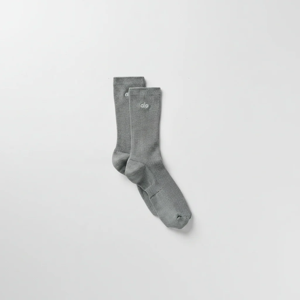 Chaussette unisexe mi-mollet Understated gris Lunar